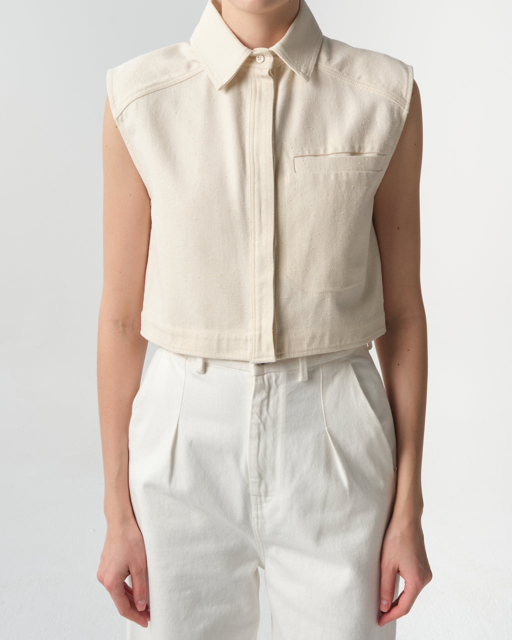 Adora Sleeveless Cotton-Blend Top