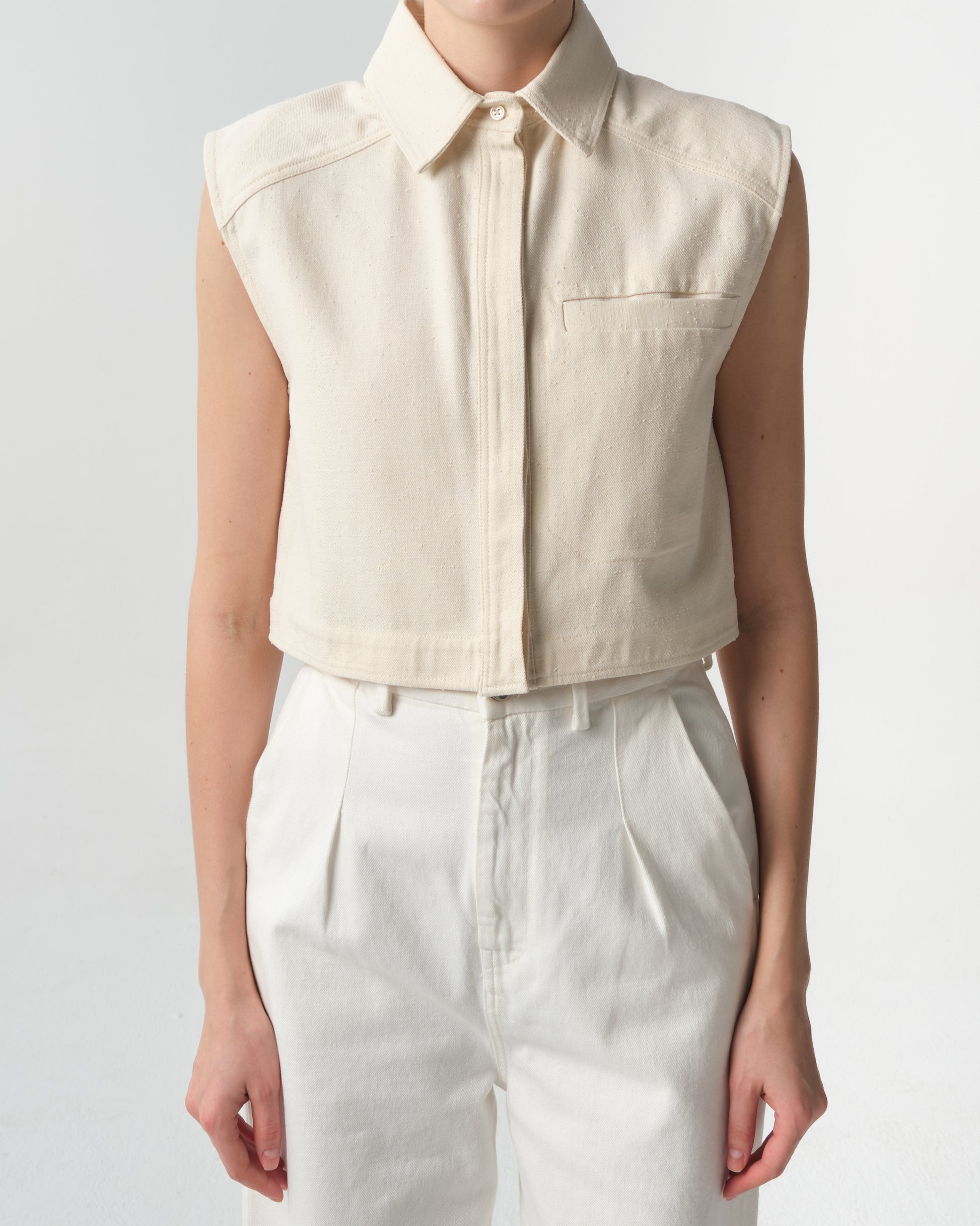 Adora Sleeveless Cotton-Blend Top