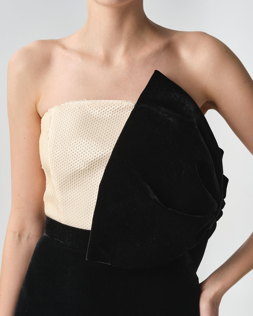 Velvet Bustier Dress with Sequins