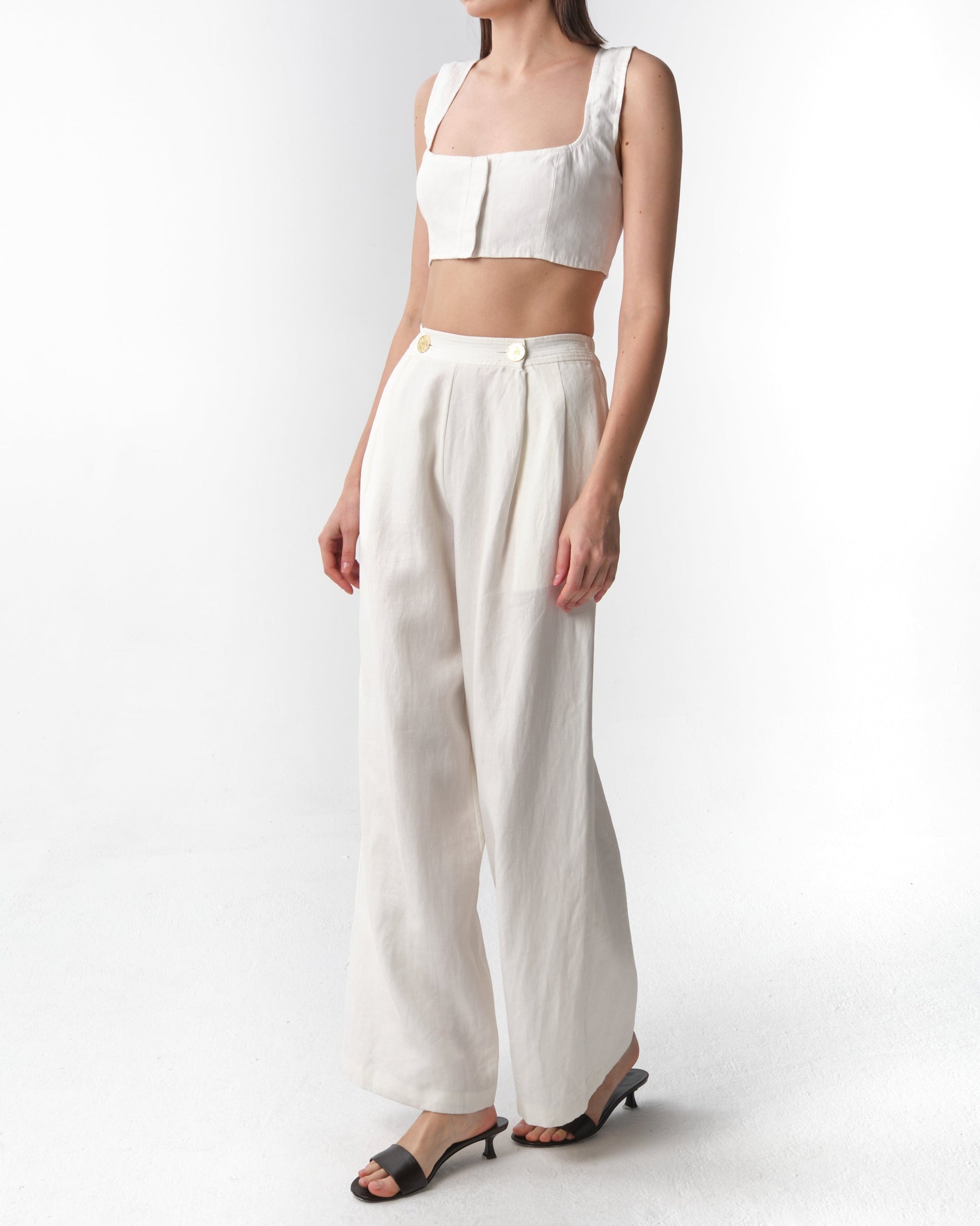 JIRJA Square-Neck Linen Top