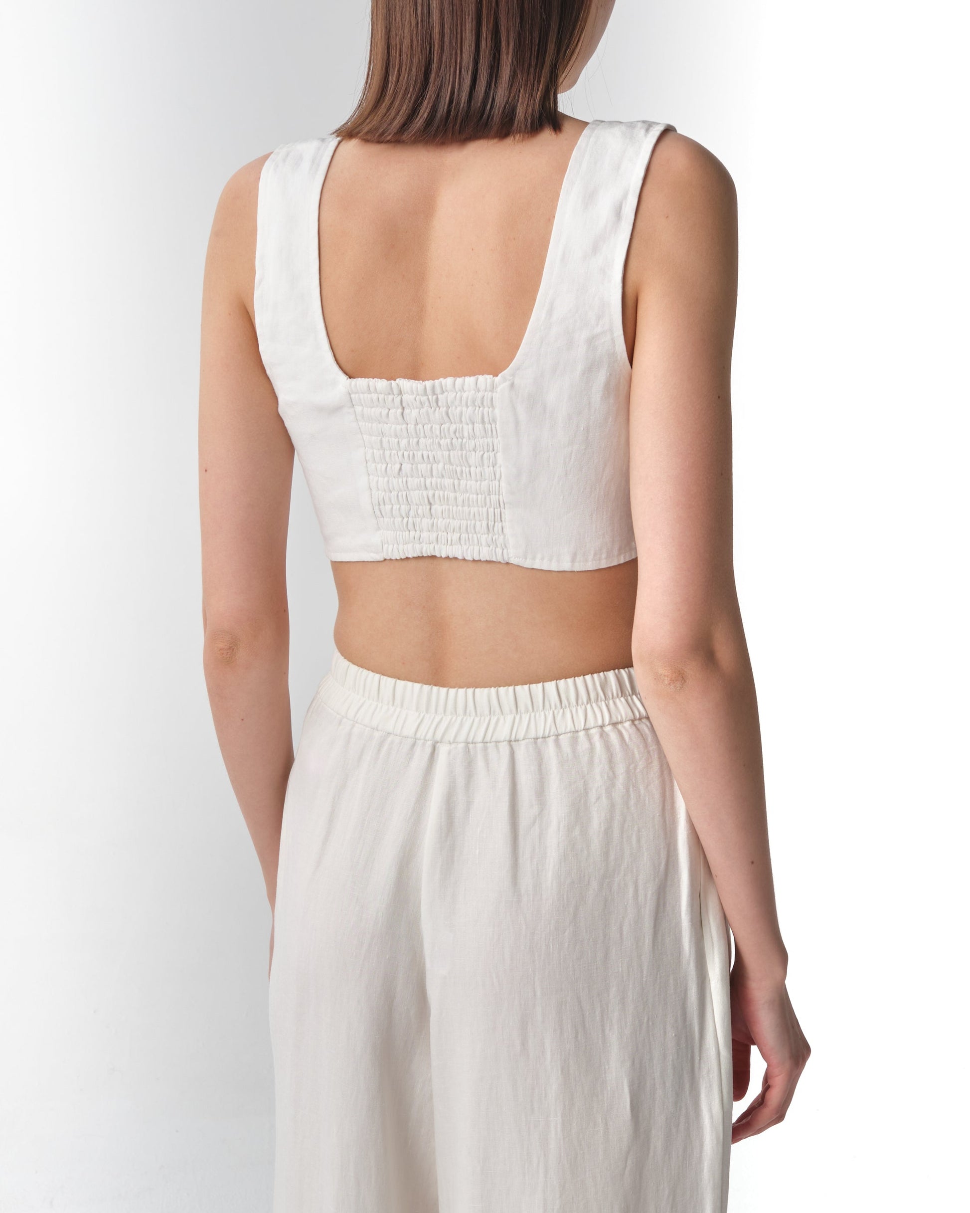 JIRJA Square-Neck Linen Top
