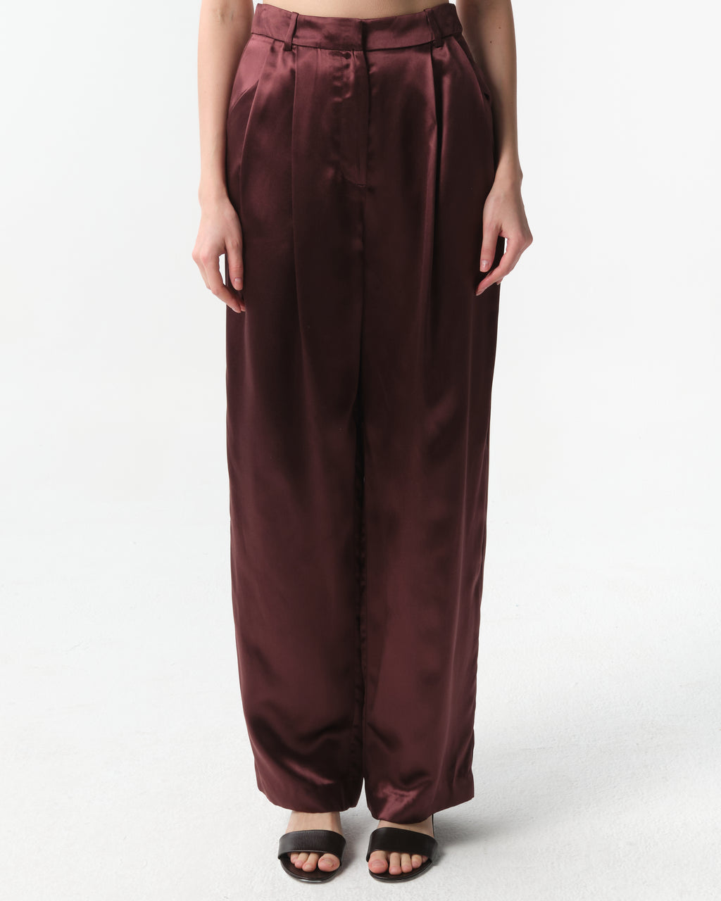 Vione Silk-Blend Straight-Leg Trousers