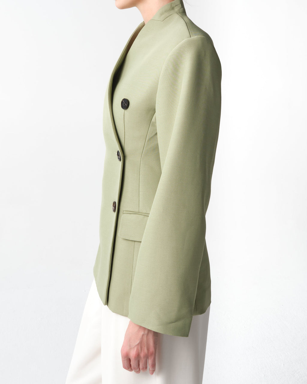 Double-Breasted Viscose and Wool Jacket