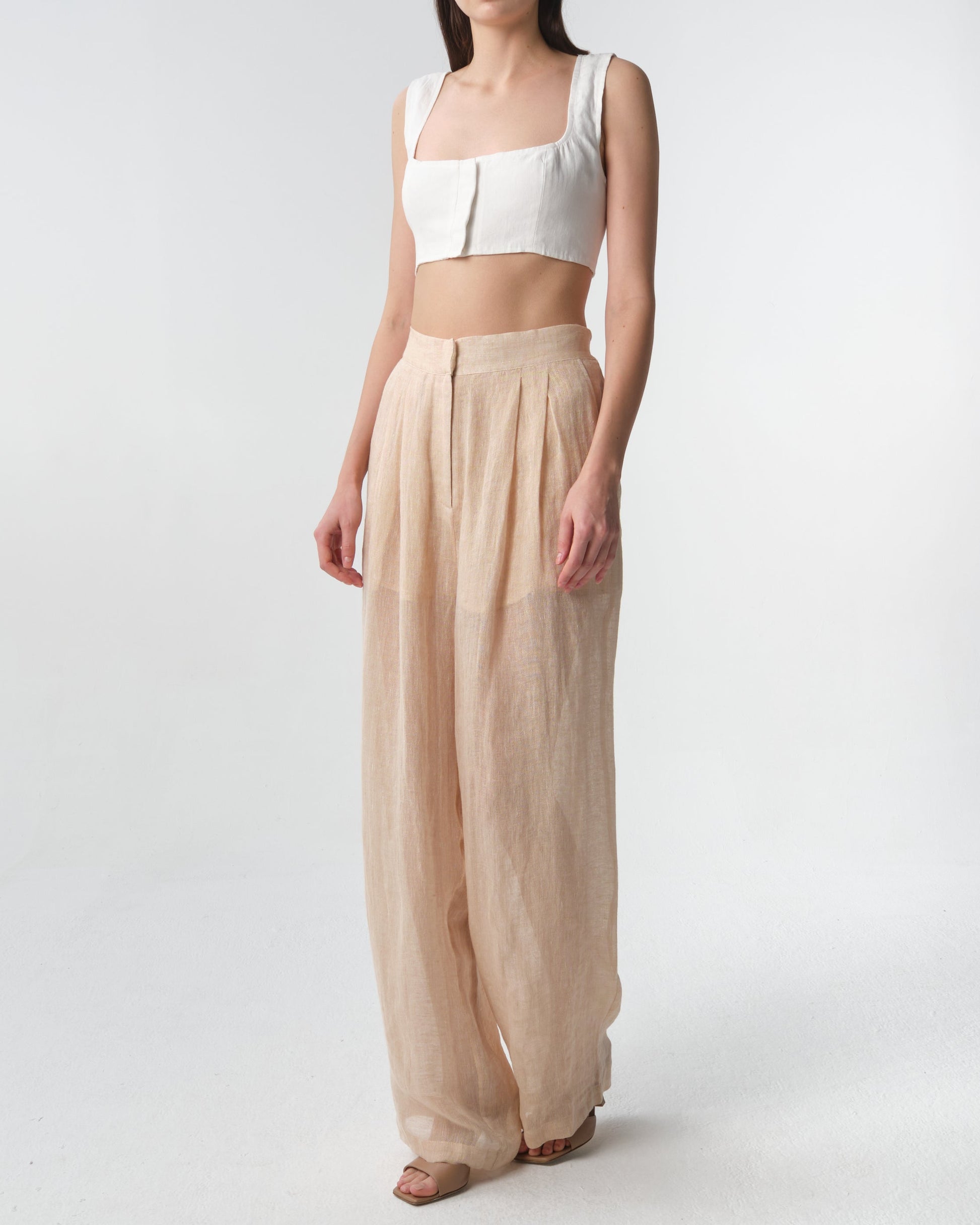 Sohag Linen Wide-Leg Pants