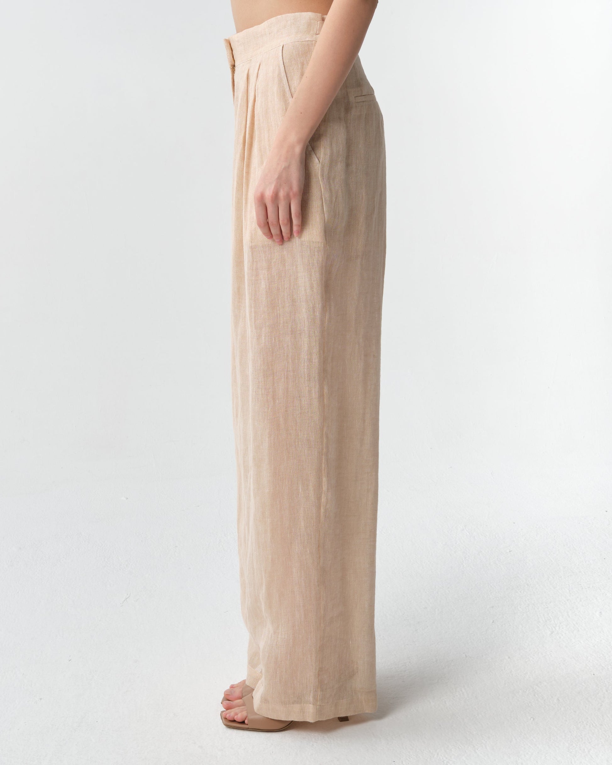 Sohag Linen Wide-Leg Pants