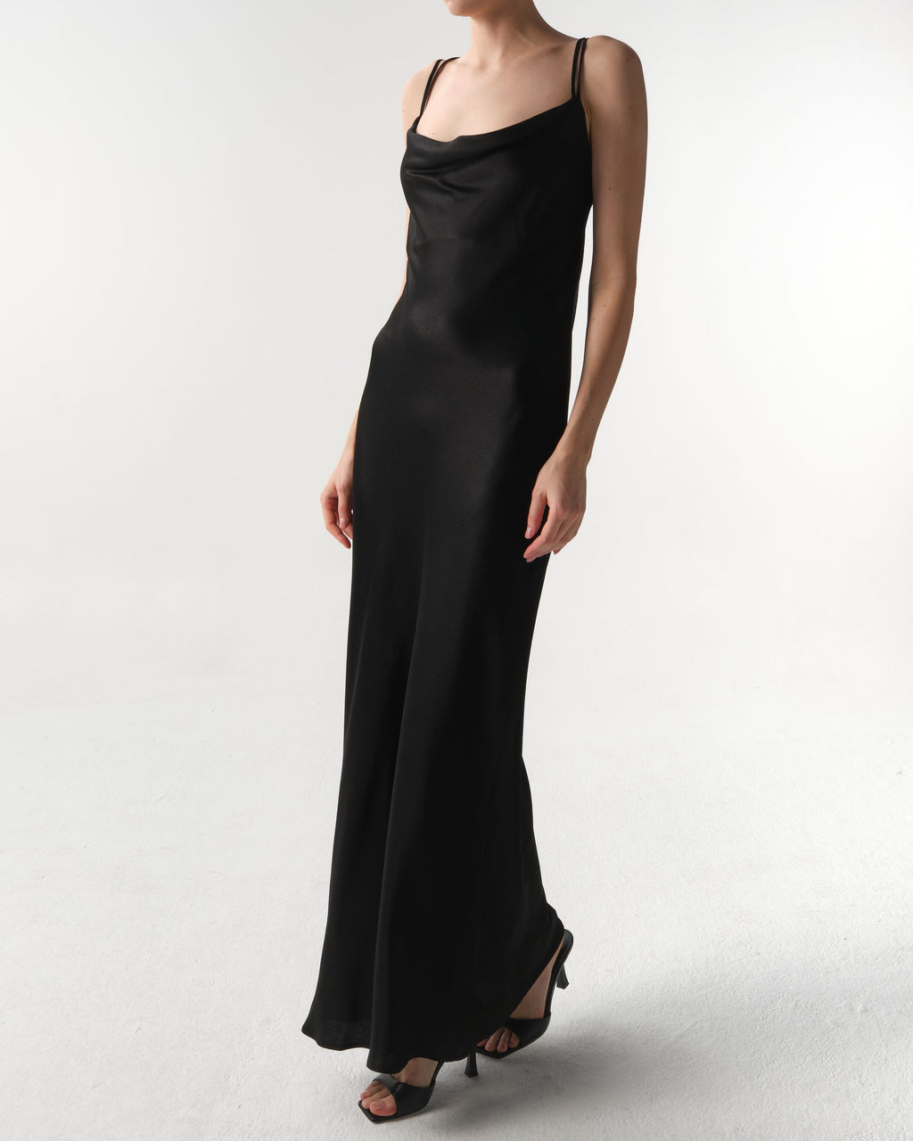 Asymmetrical Silk-Blend Maxi Dress