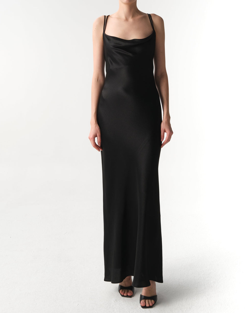 Asymmetrical Silk-Blend Maxi Dress