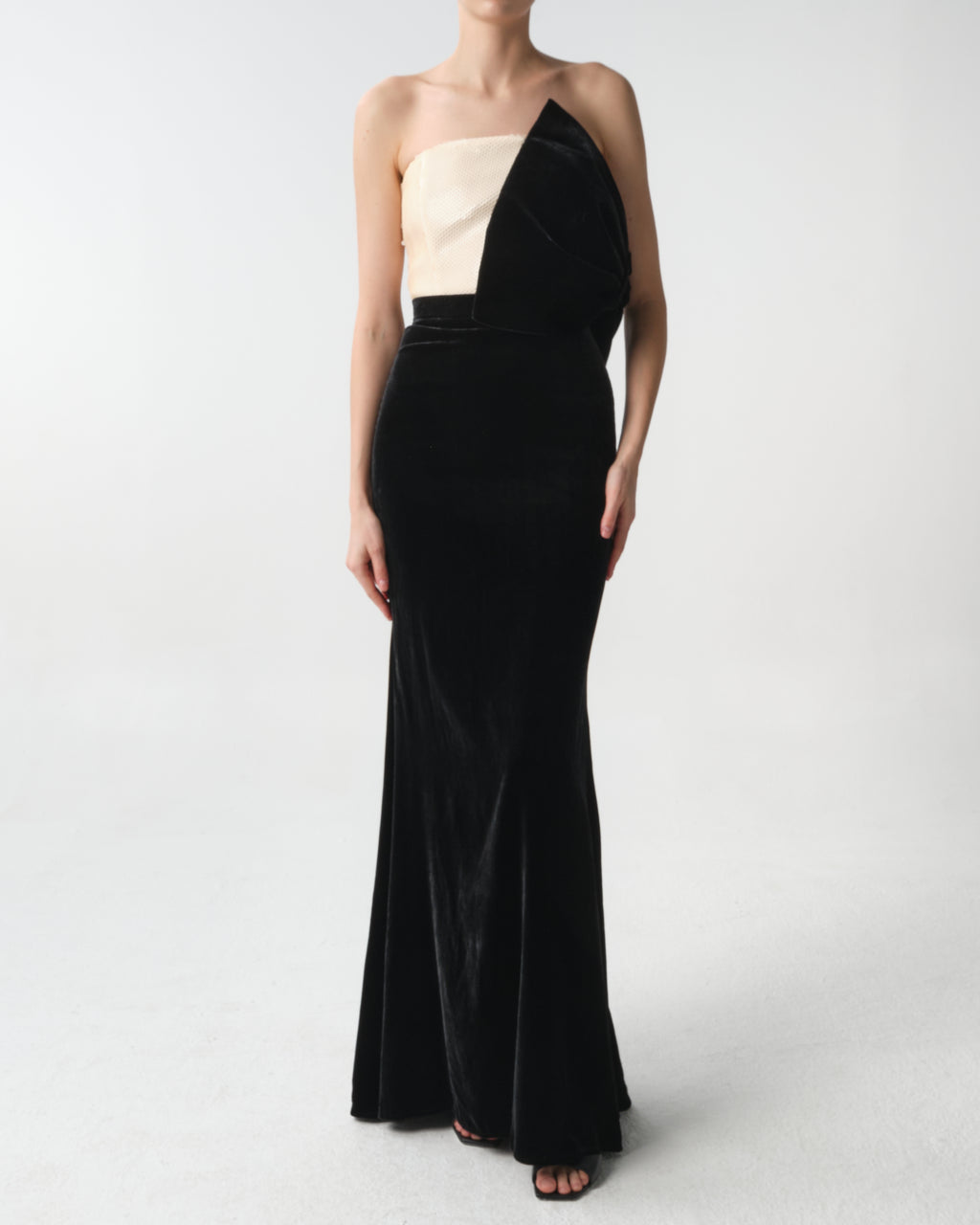 Velvet Bustier Dress with Sequins