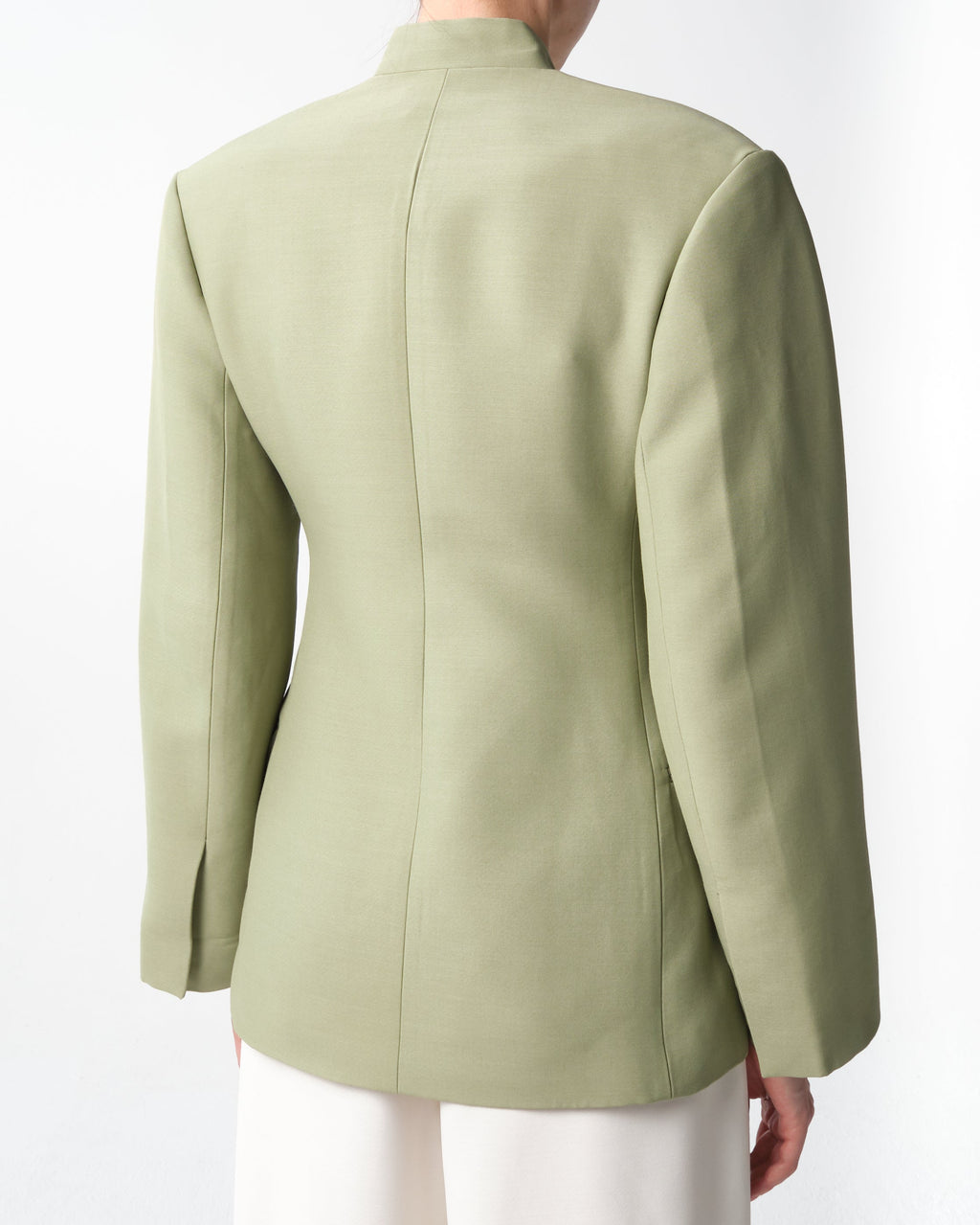 Double-Breasted Viscose and Wool Jacket