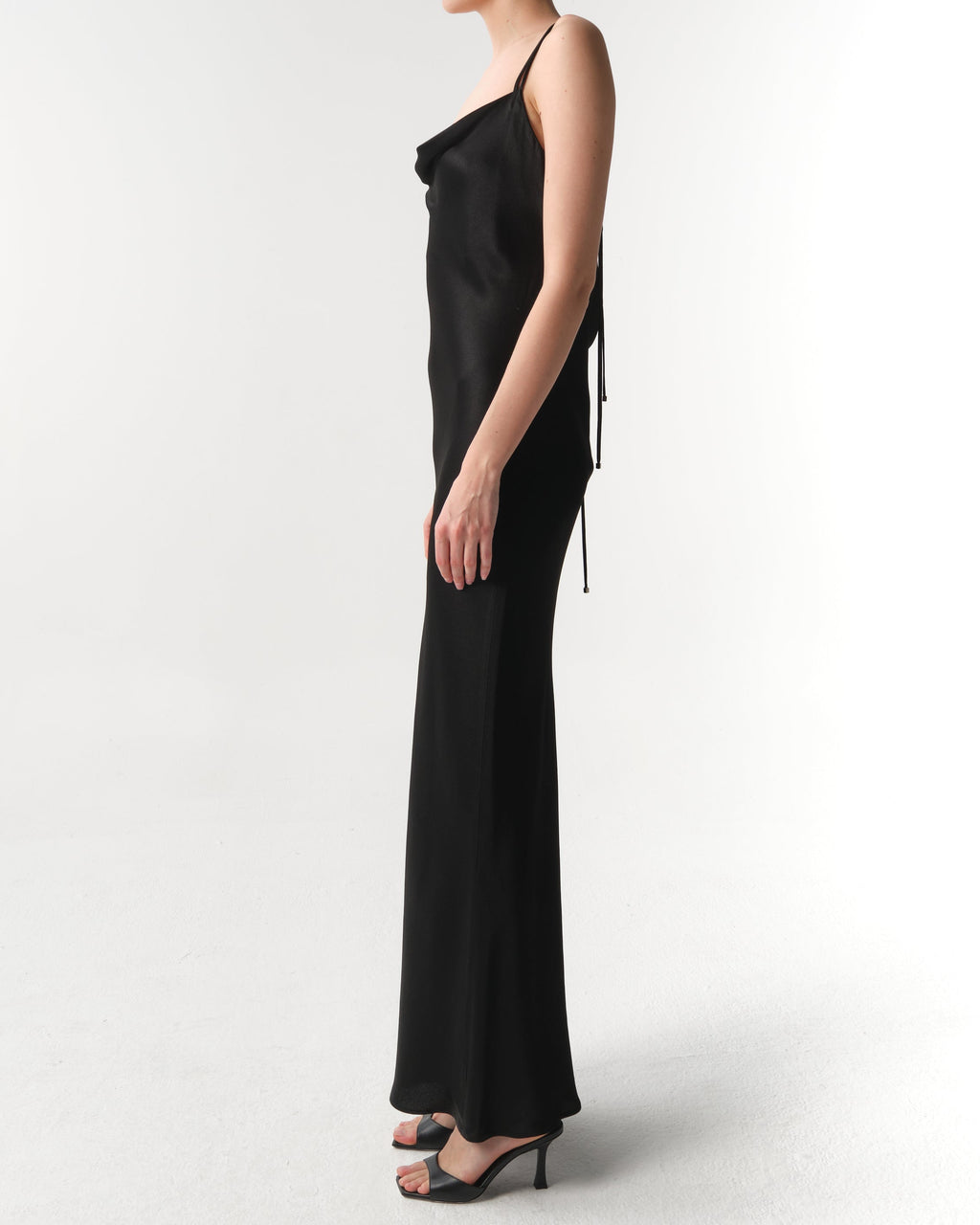 Asymmetrical Silk-Blend Maxi Dress