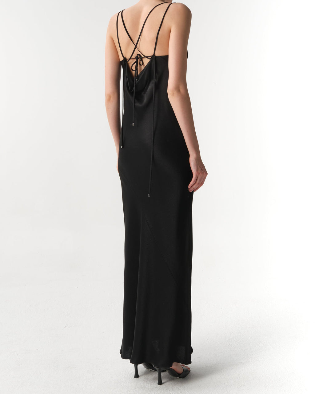 Asymmetrical Silk-Blend Maxi Dress