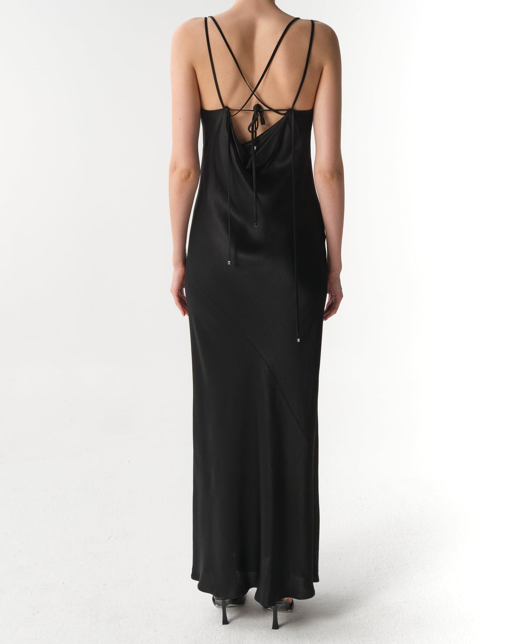 Asymmetrical Silk-Blend Maxi Dress