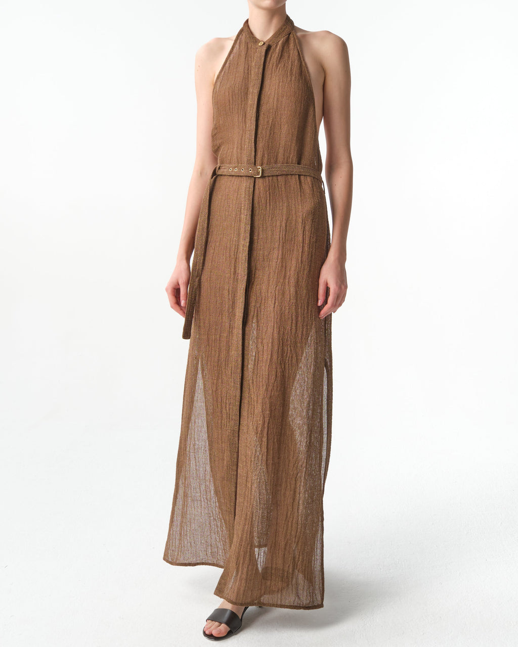 Jabal Halterneck Belted Midi Dress