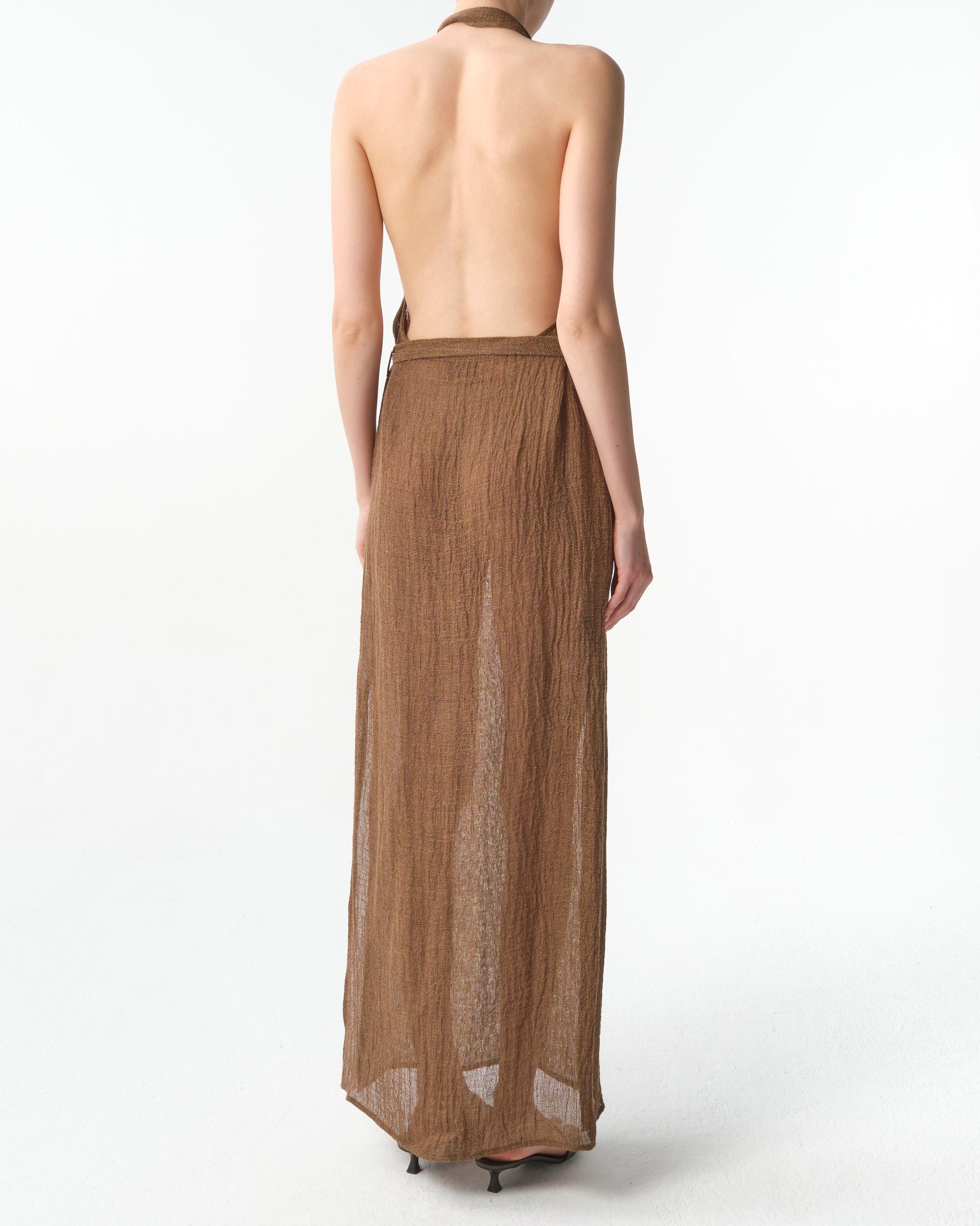 Jabal Halterneck Belted Midi Dress