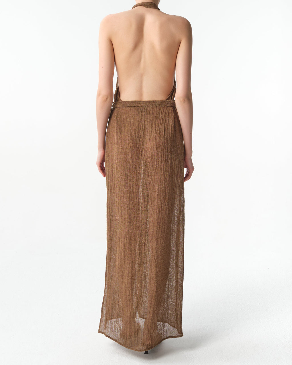 Jabal Halterneck Belted Midi Dress