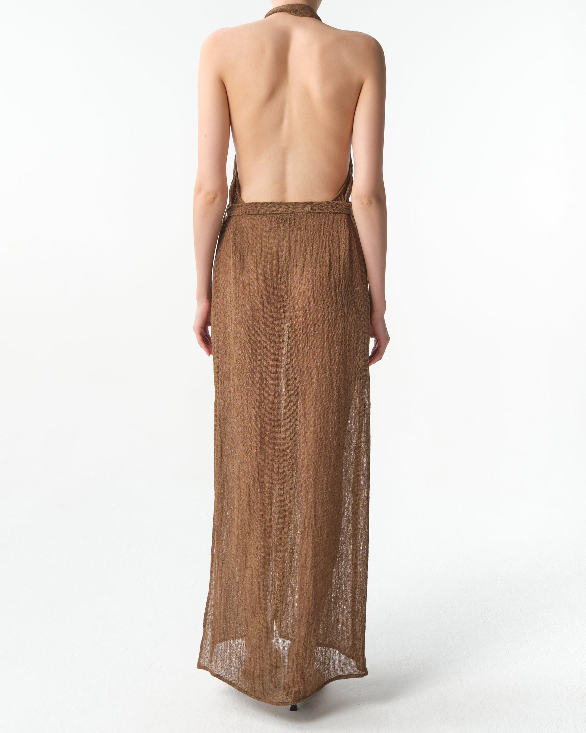 Jabal Halterneck Belted Midi Dress