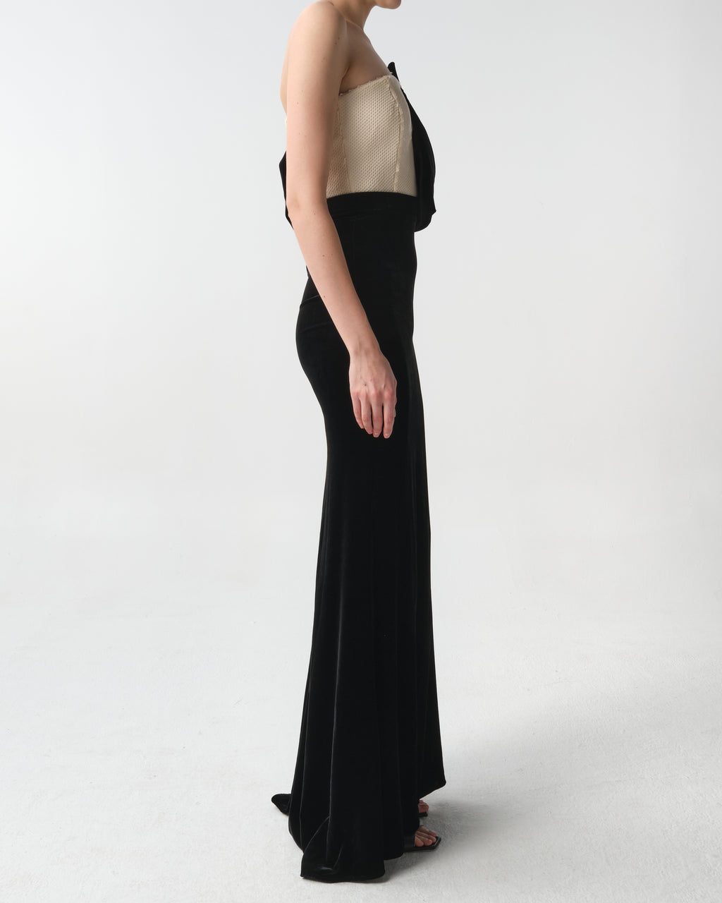 Velvet Bustier Dress with Sequins