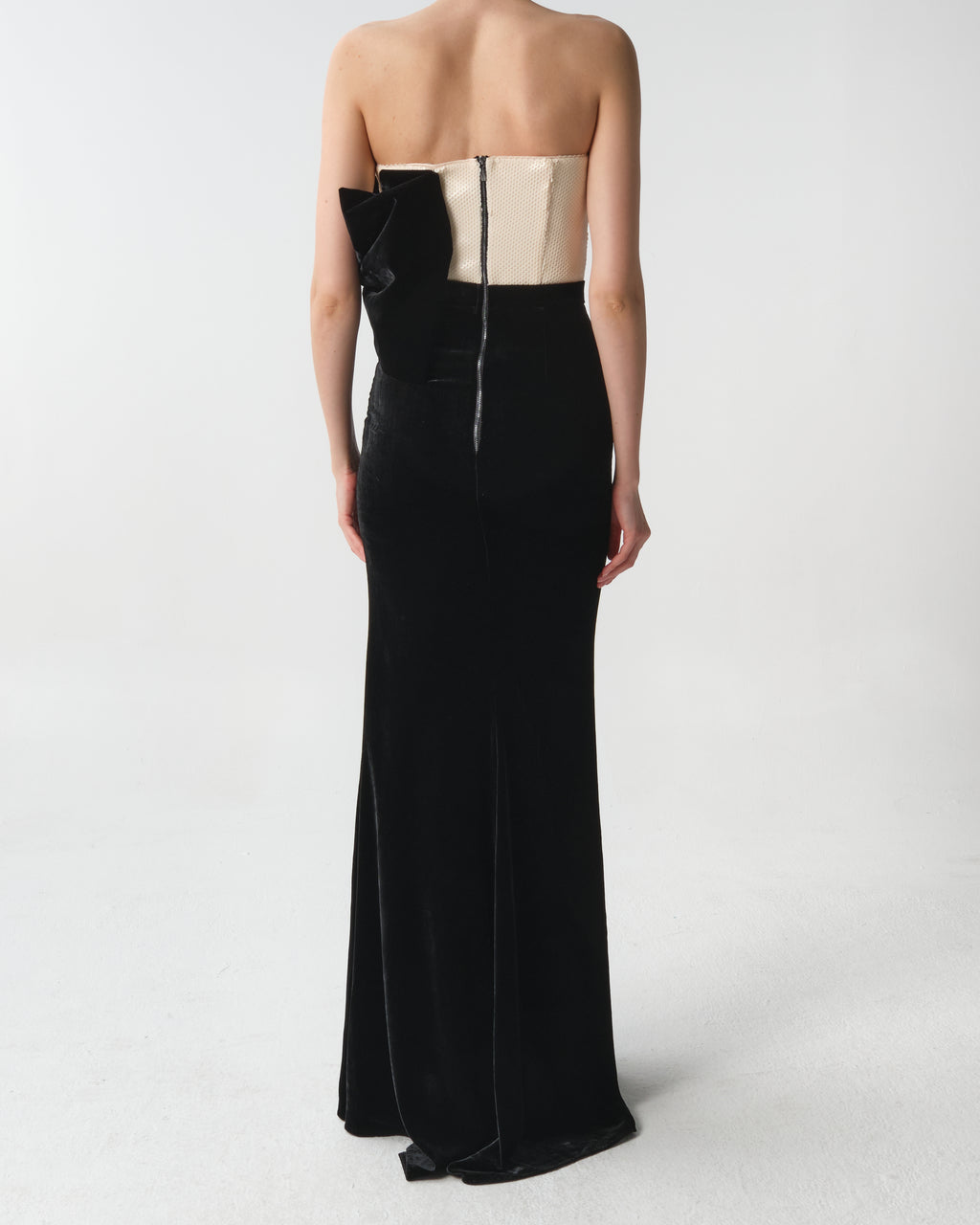 Velvet Bustier Dress with Sequins