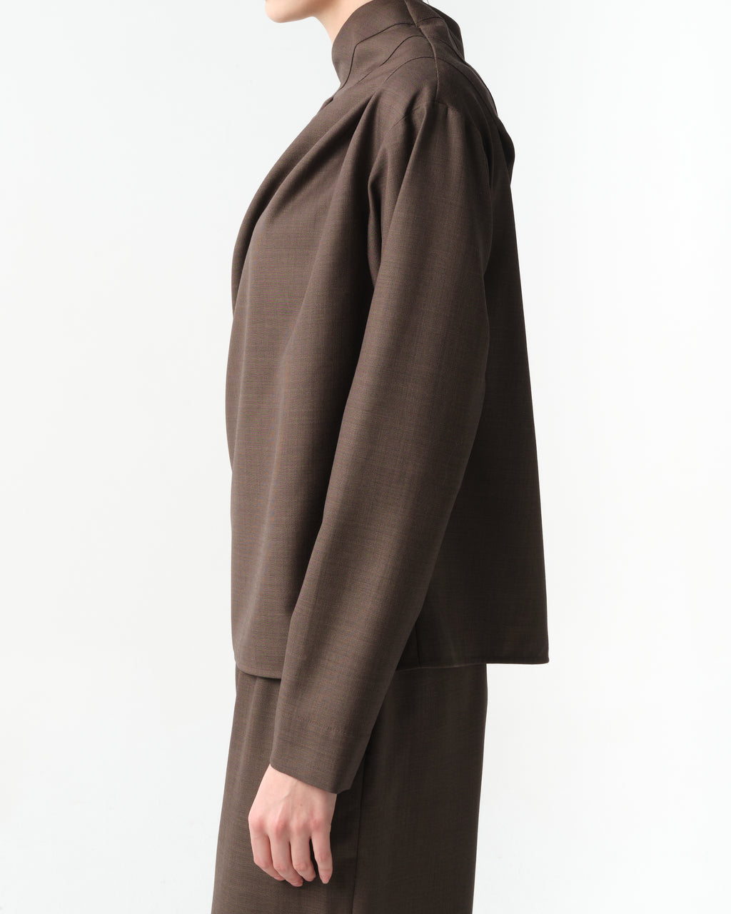 Mauris Asymmetric Draped Wool Top