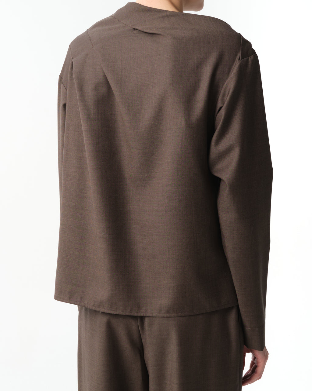 Mauris Asymmetric Draped Wool Top
