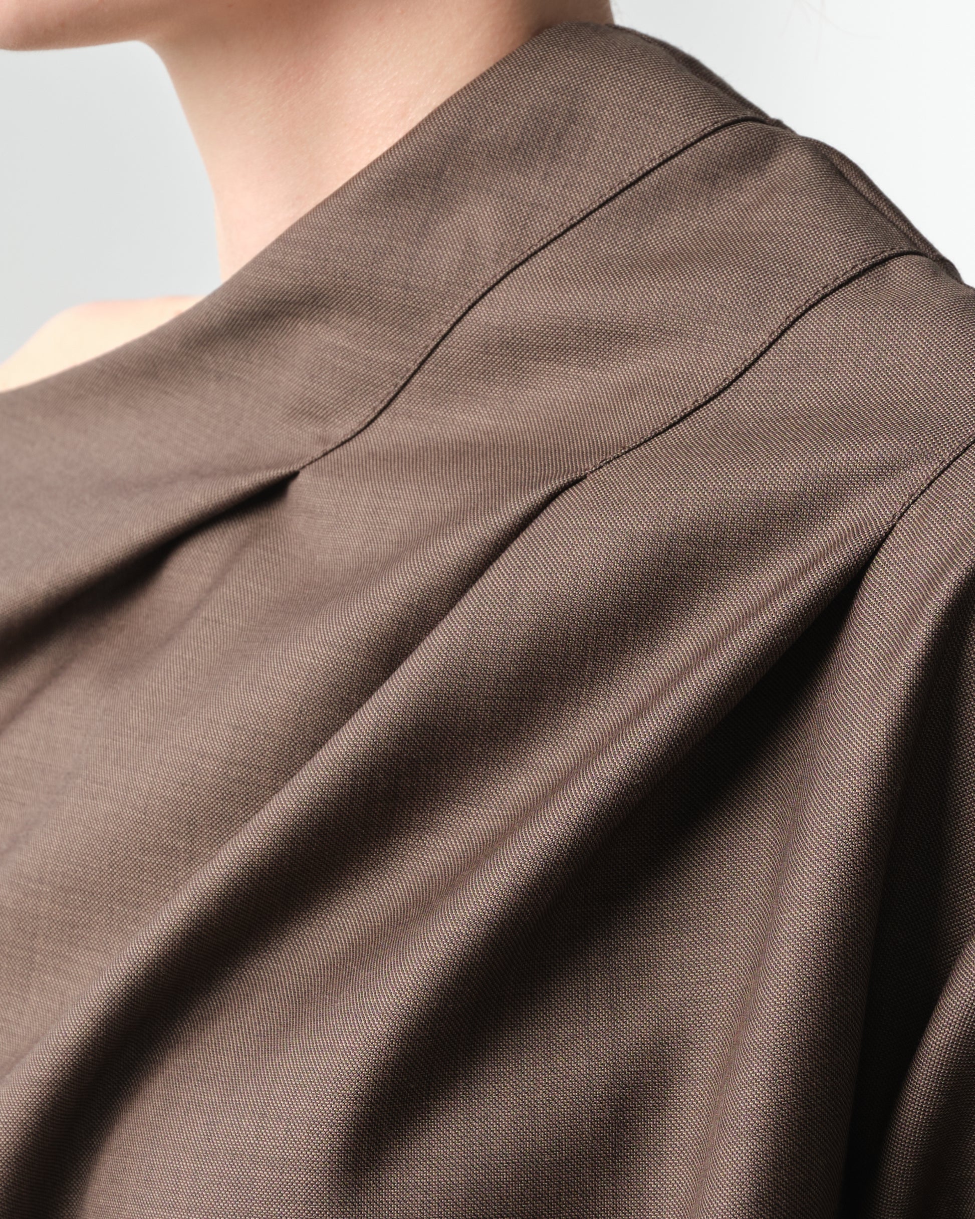 Mauris Asymmetric Draped Wool Top