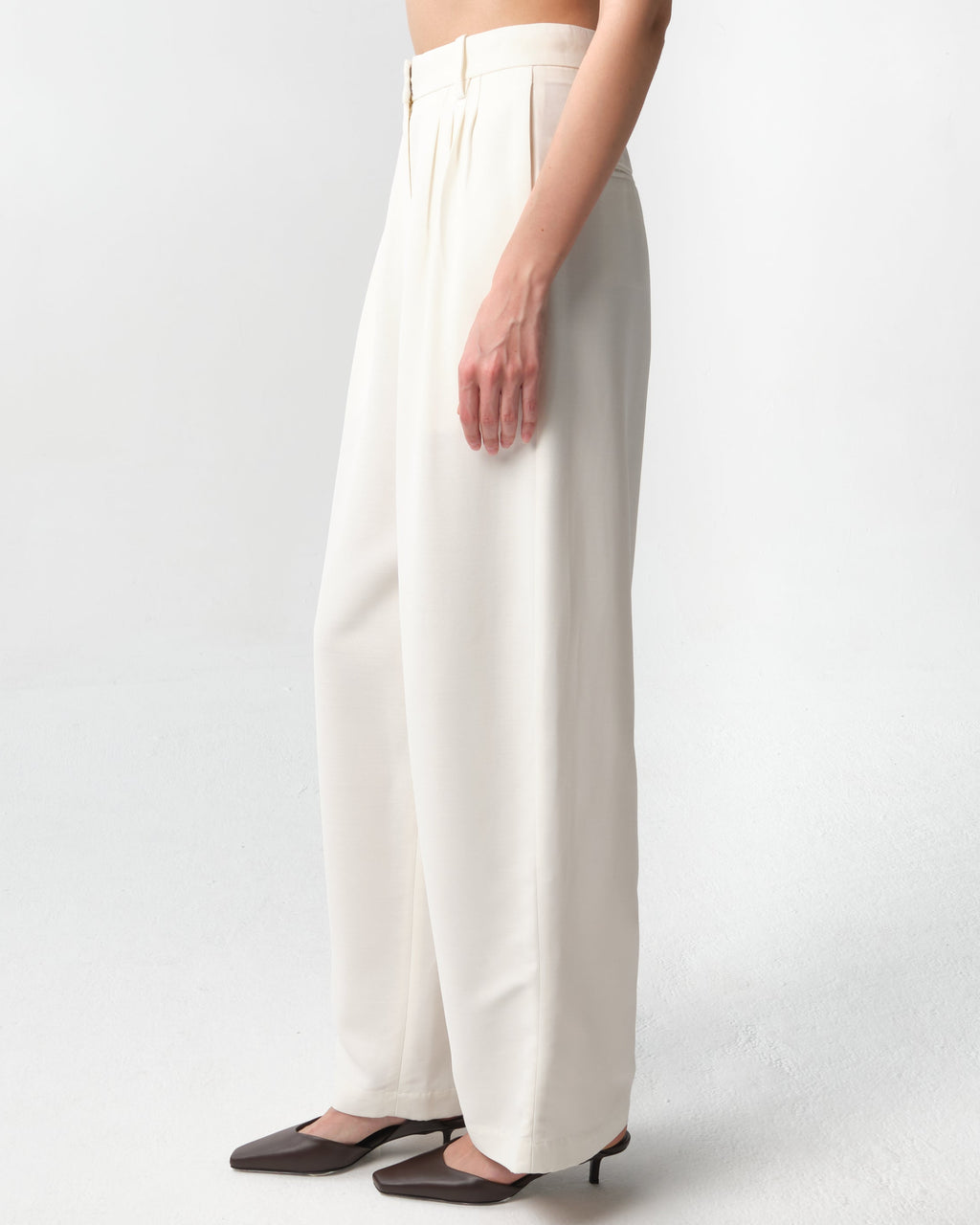 Pleated Wide-Leg Trousers