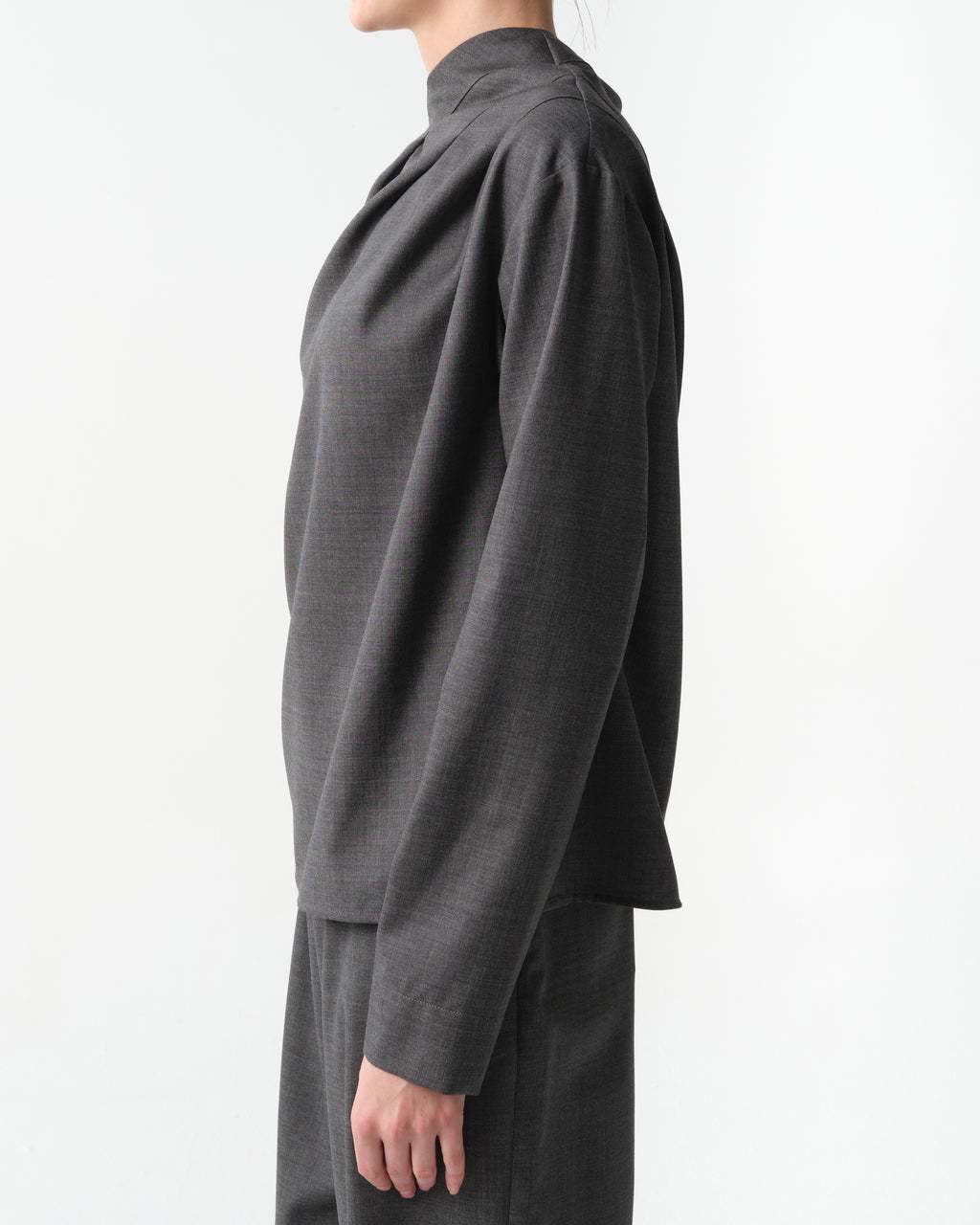 Mauris Asymmetric Draped Wool Top