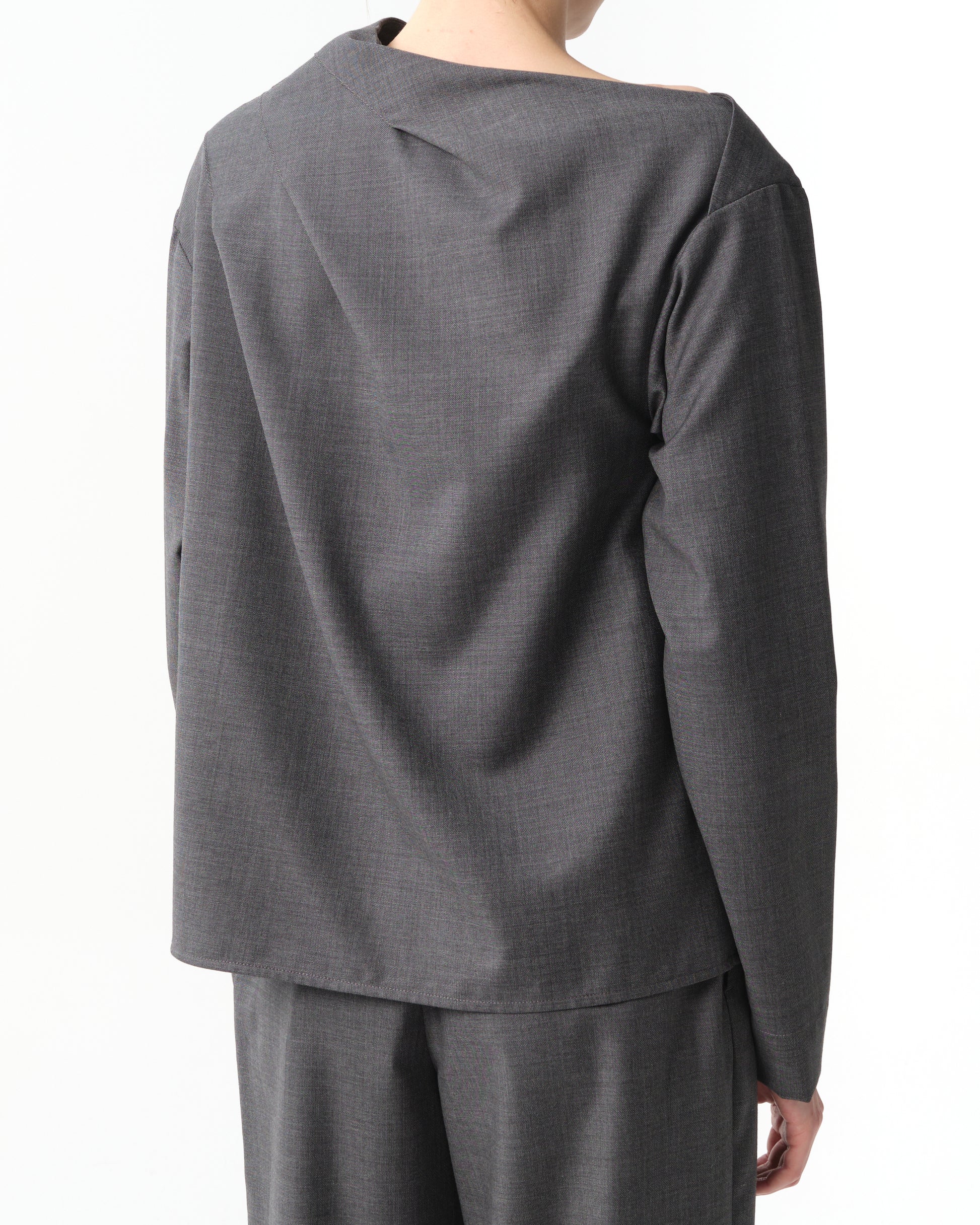 Mauris Asymmetric Draped Wool Top