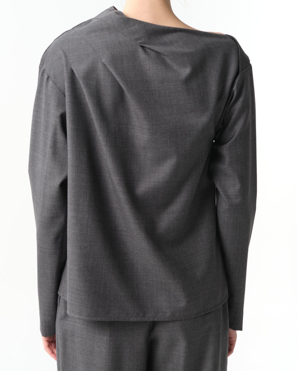 Mauris Asymmetric Draped Wool Top