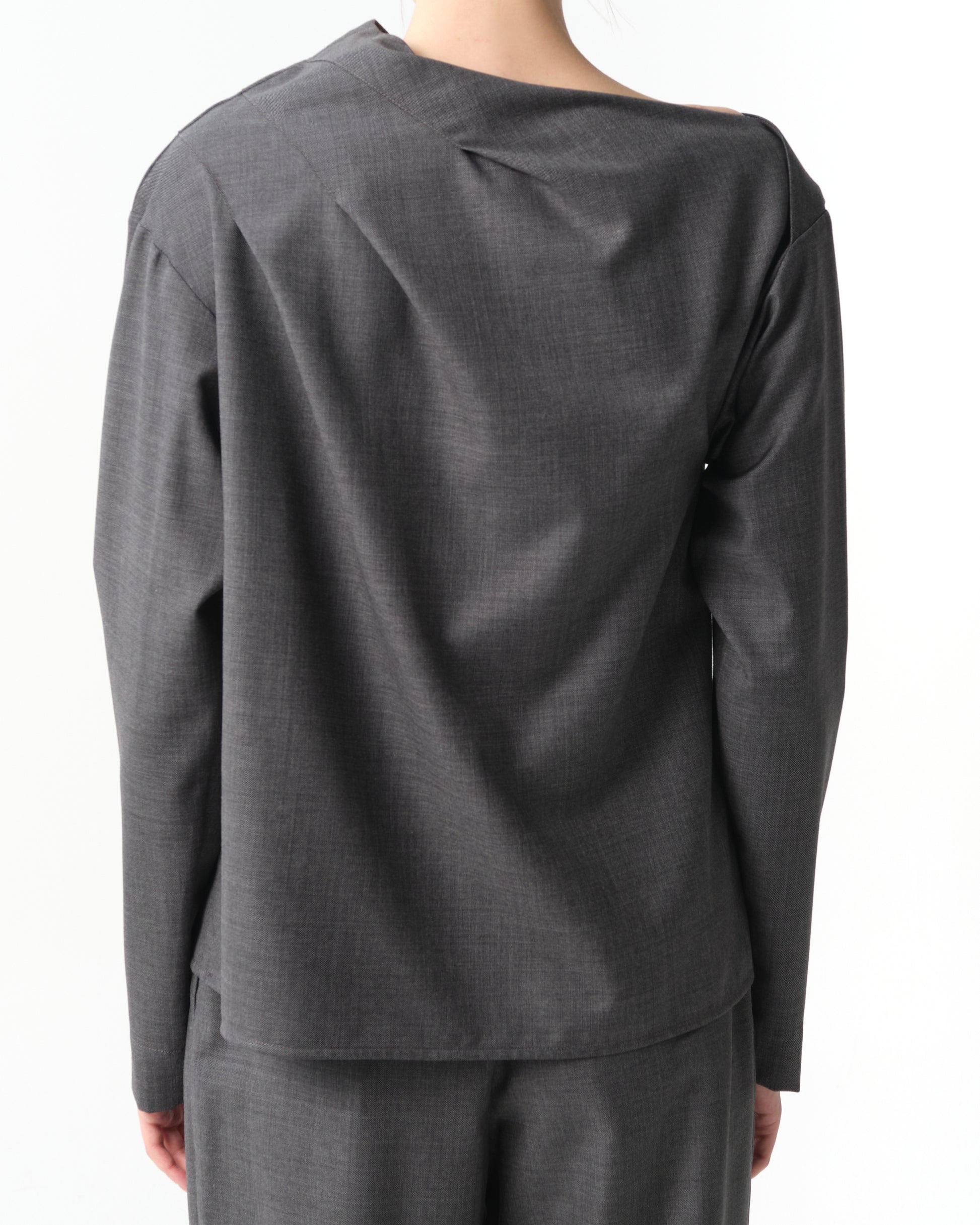 Mauris Asymmetric Draped Wool Top
