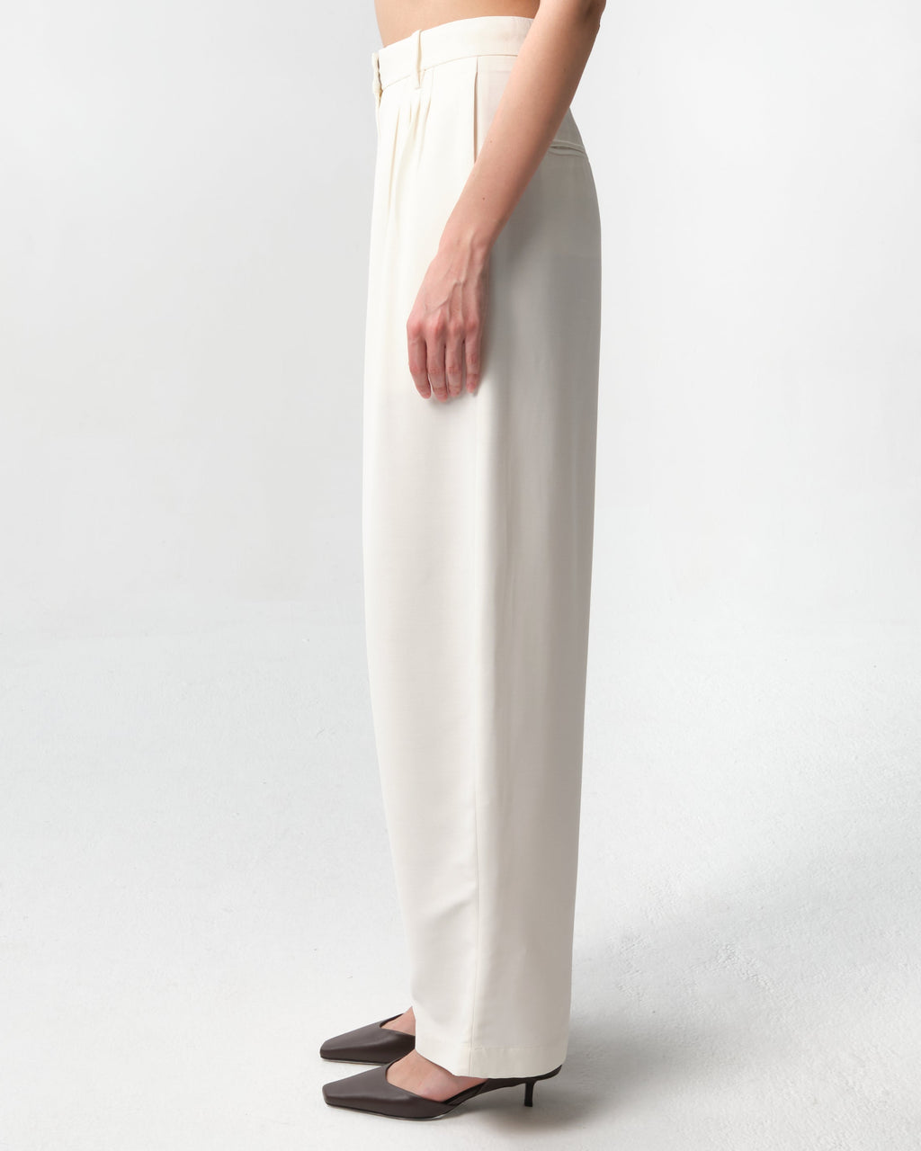 Pleated Wide-Leg Trousers