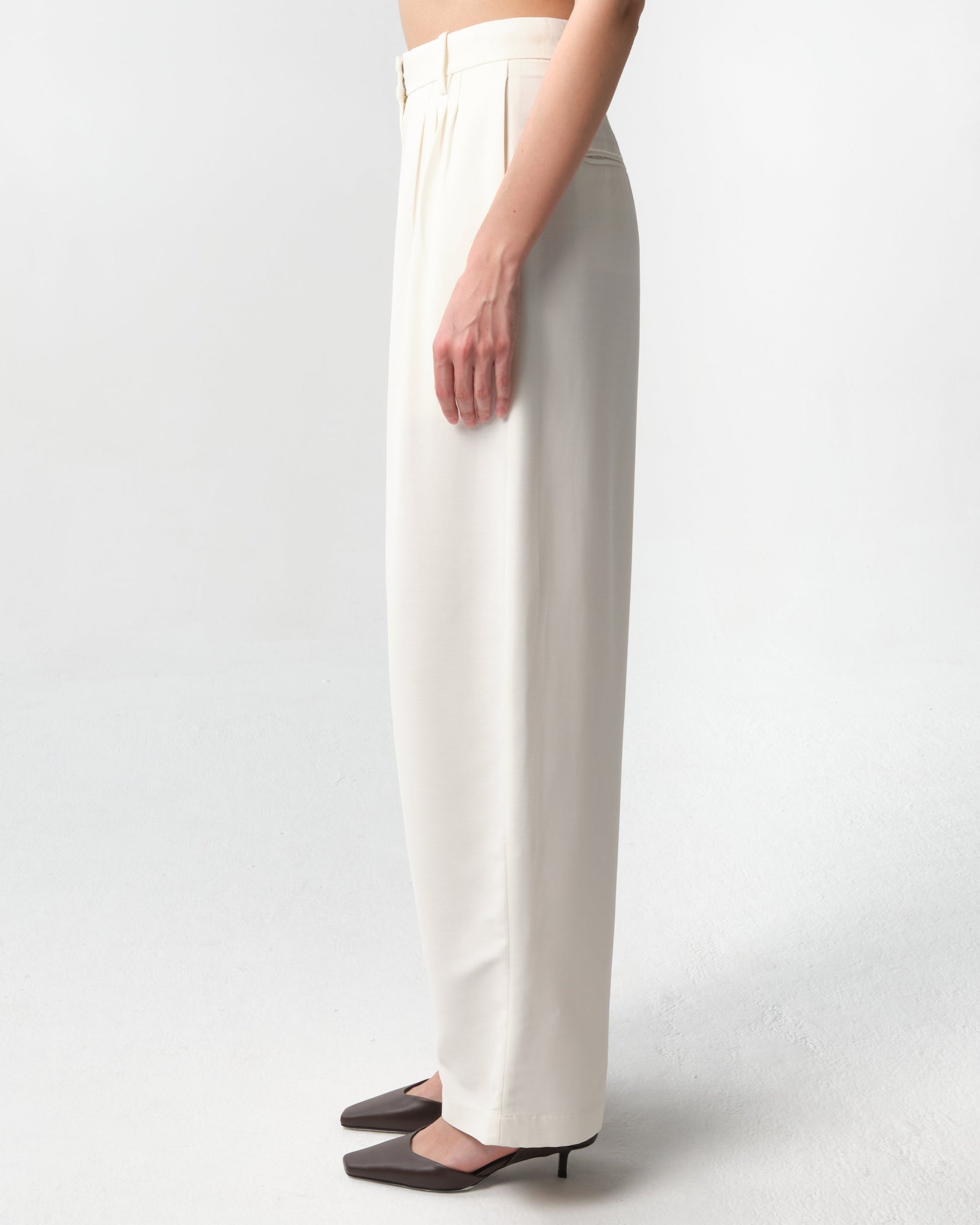 Pleated Wide-Leg Trousers