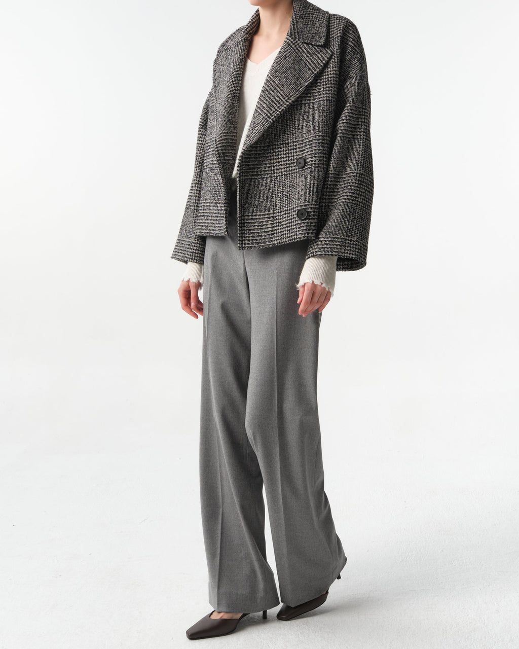Franciacorta Short Plaid Coat