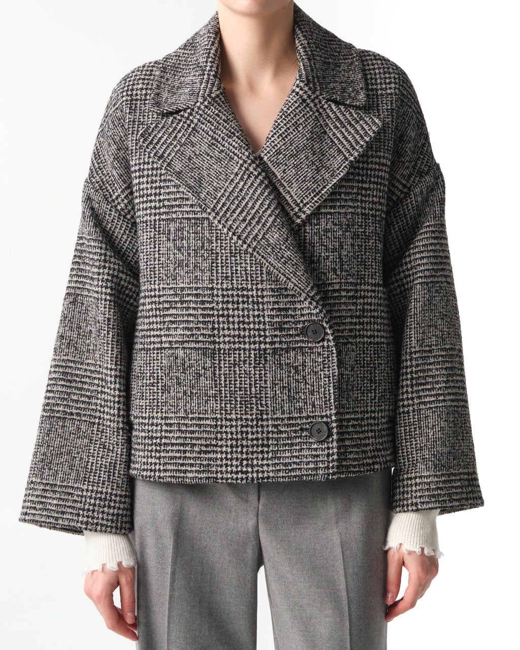 Franciacorta Short Plaid Coat