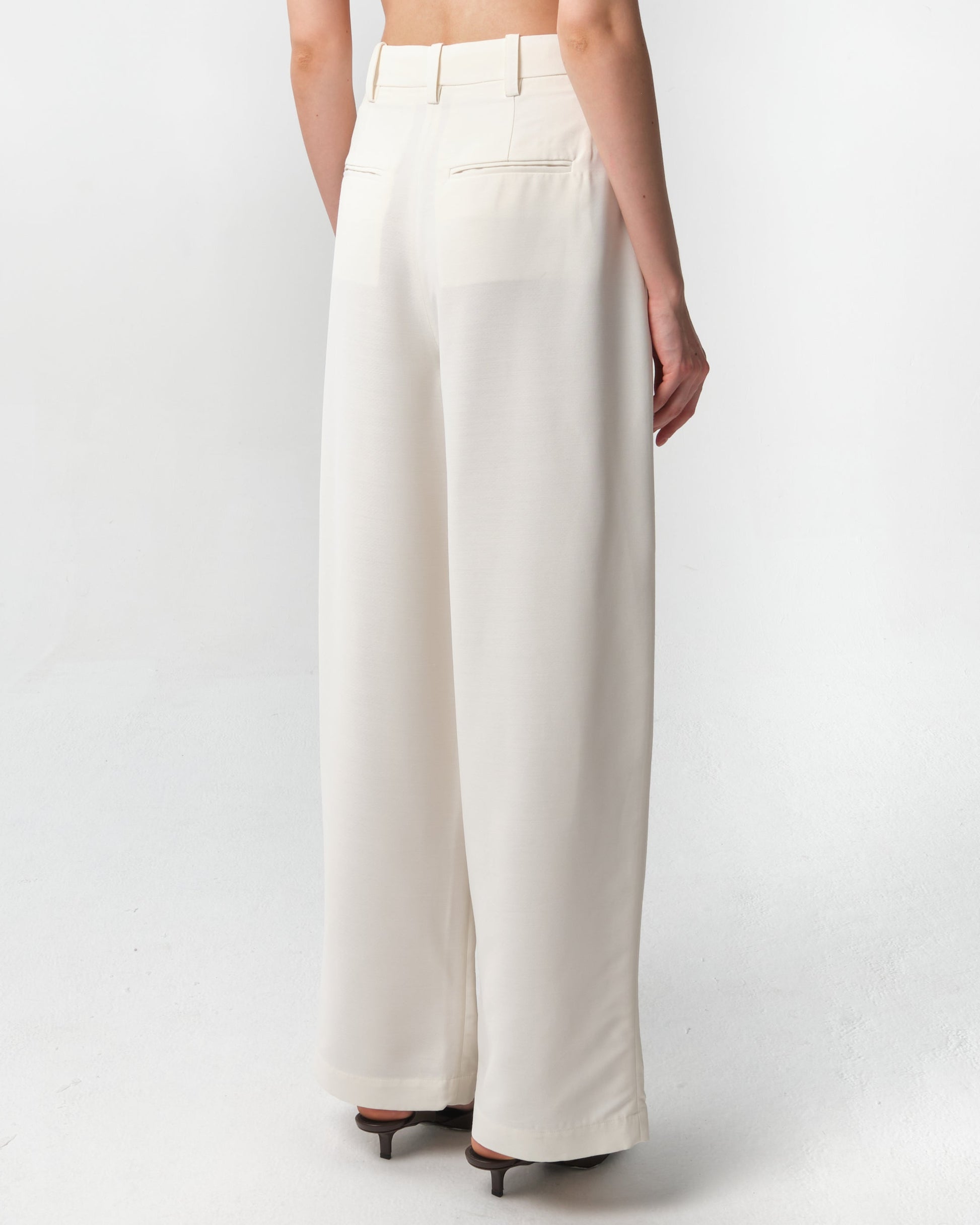 Pleated Wide-Leg Trousers