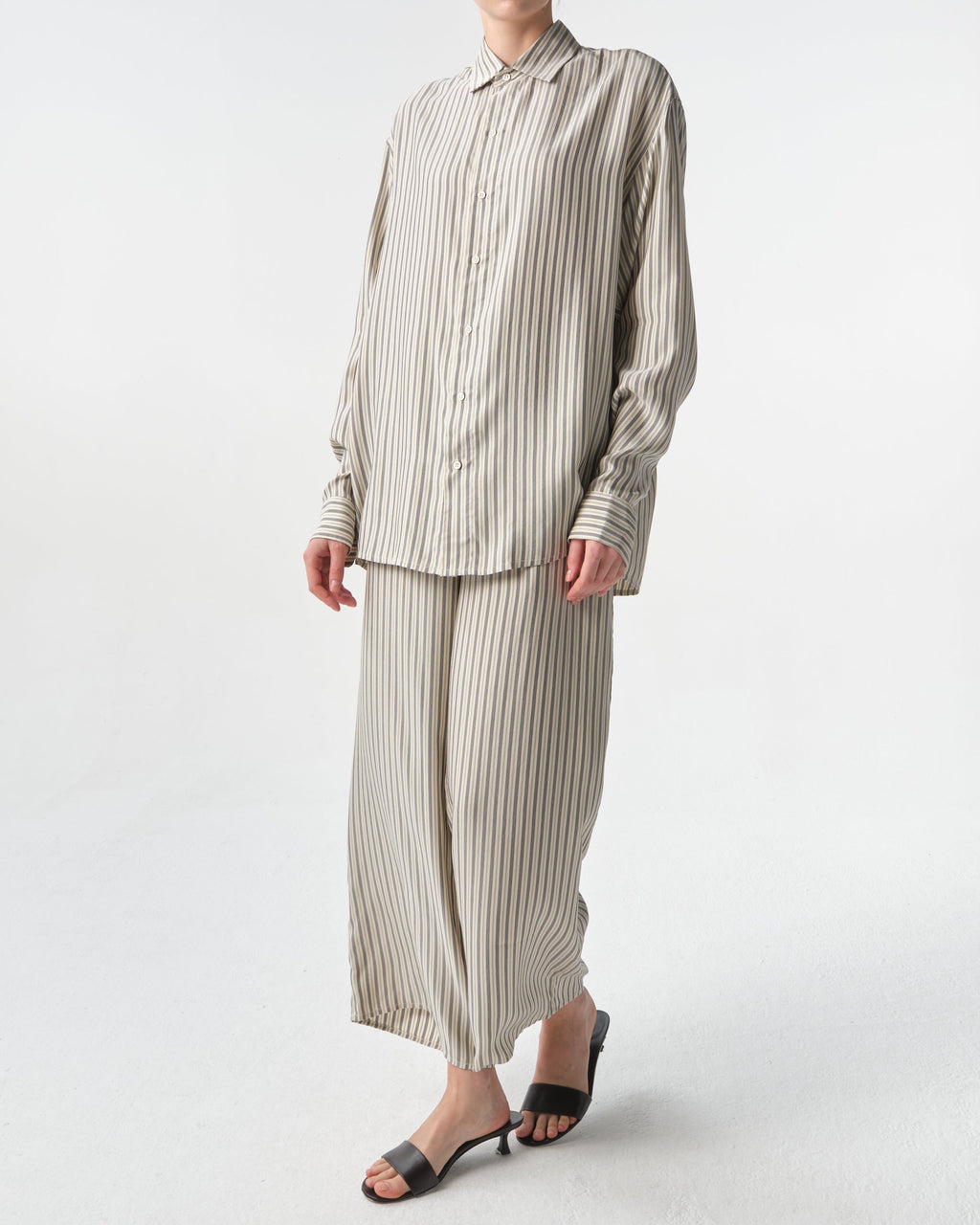 Songino Oversized Silk Stripe Shirt