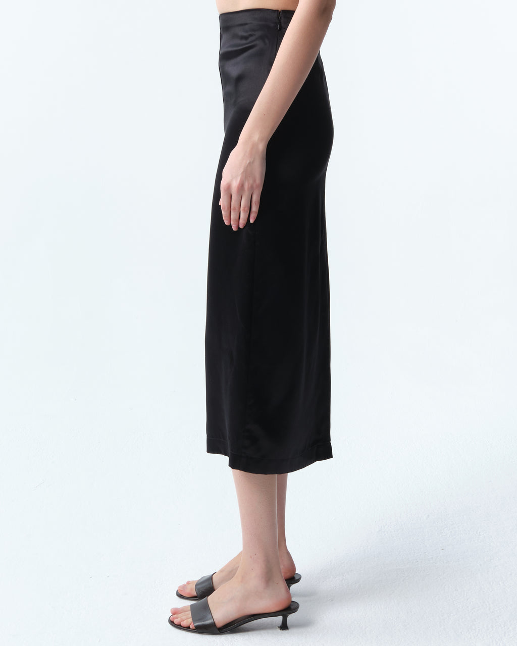 Lys Silk-Blend Satin Skirt