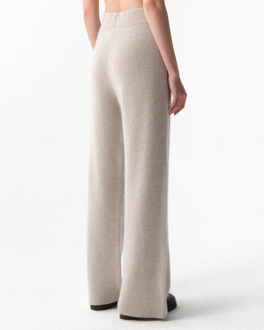 India Wide-Leg Cashmere Trousers