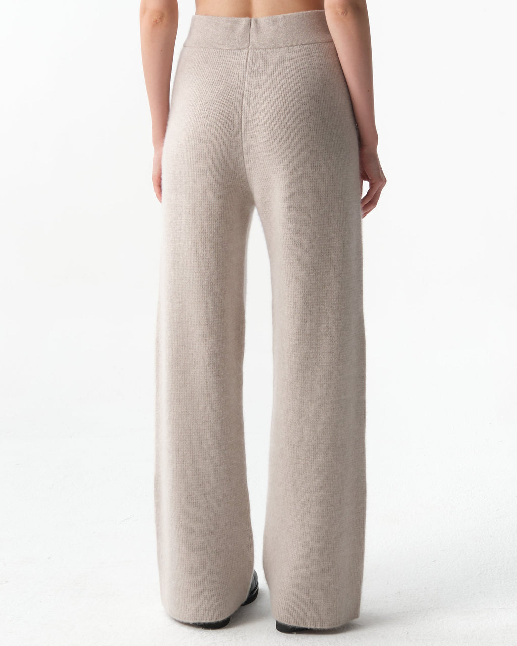 India Wide-Leg Cashmere Trousers