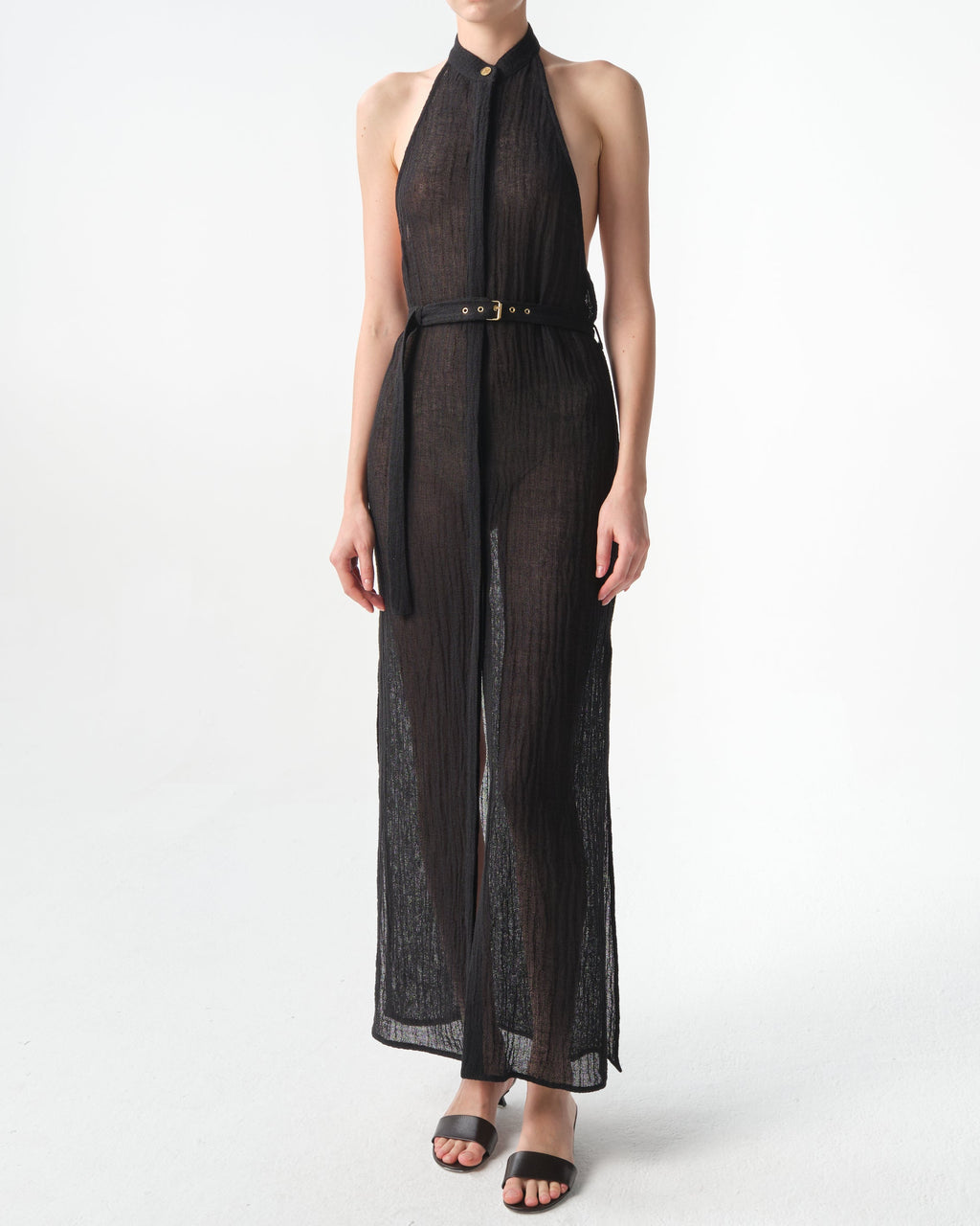 Jabal Halterneck Belted Midi Dress