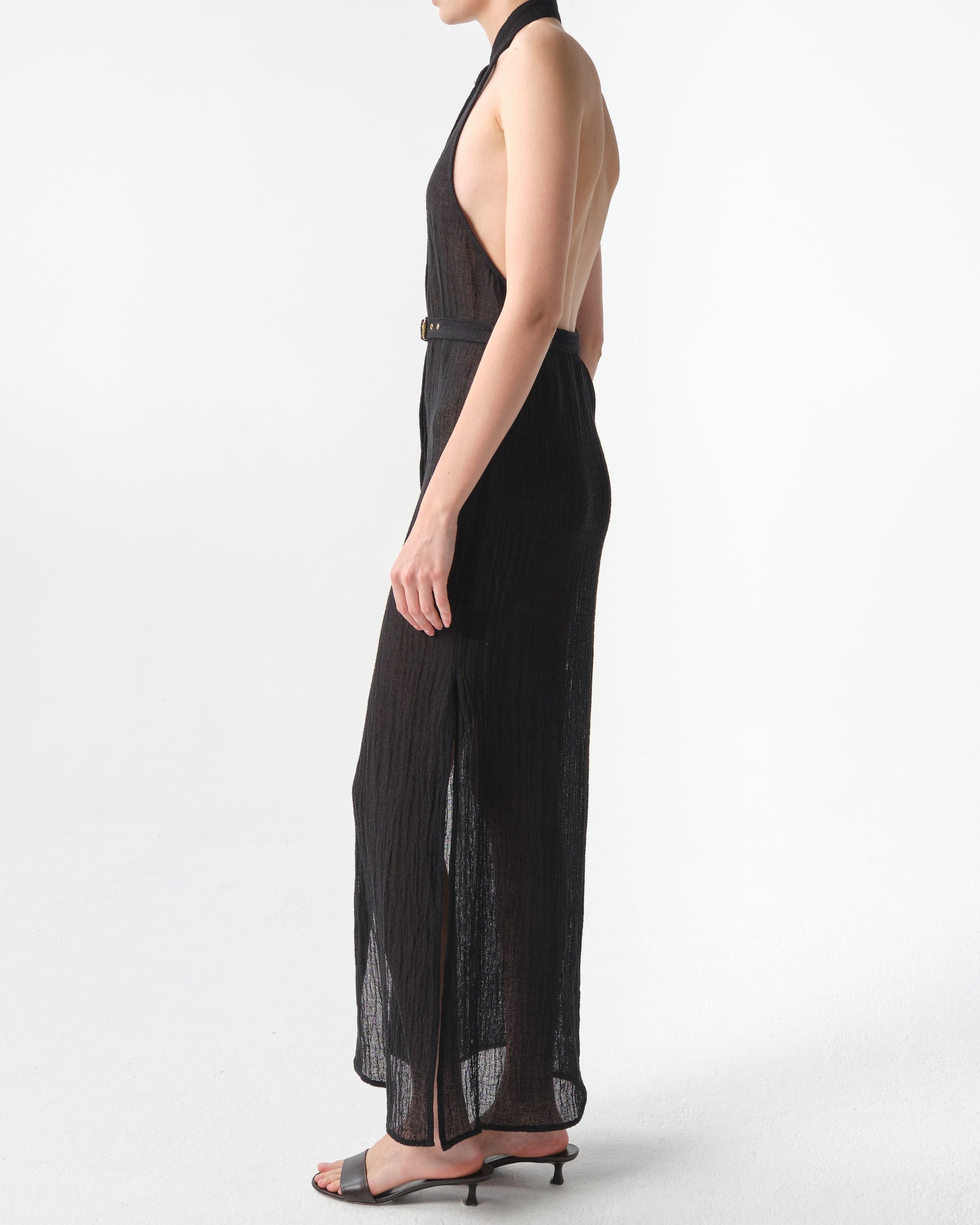 Jabal Halterneck Belted Midi Dress