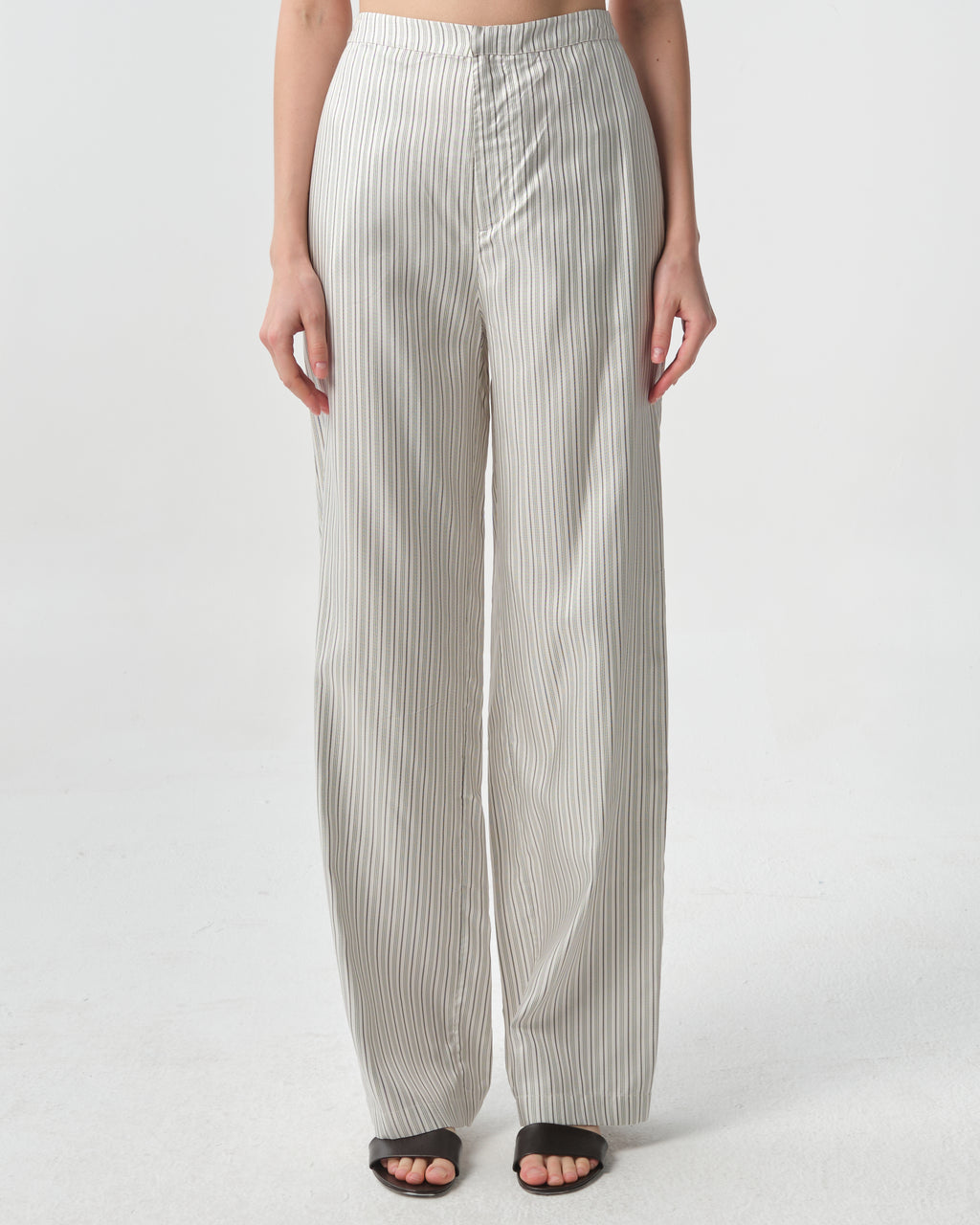 Luna Pinstripe Wide-Leg Pants