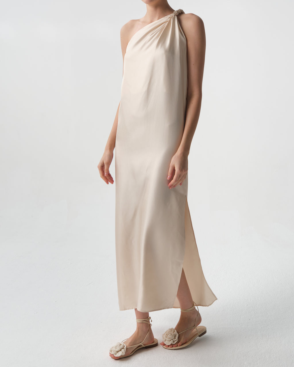 Adela Asymmetrical Silk Twill Dress