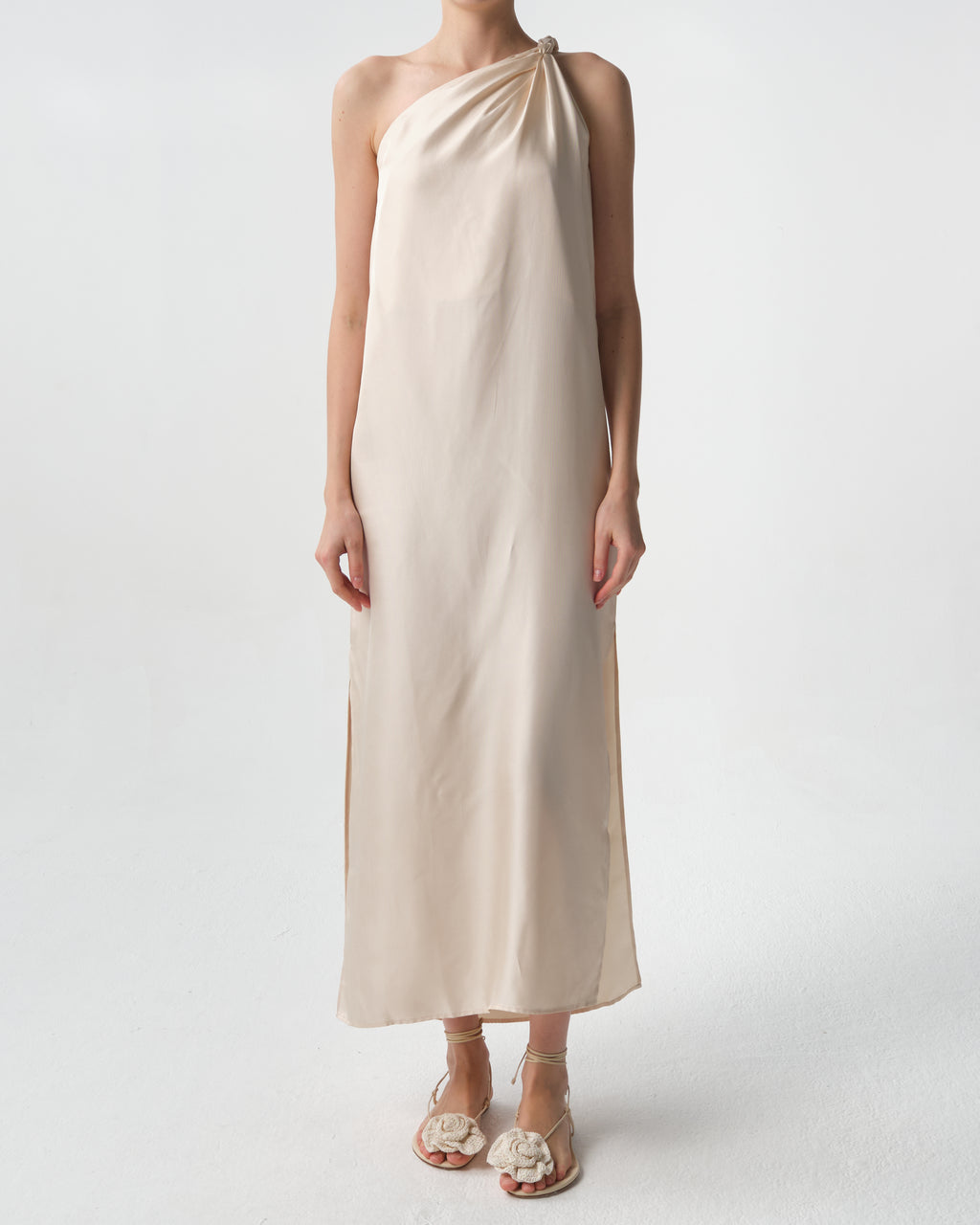 Adela Asymmetrical Silk Twill Dress