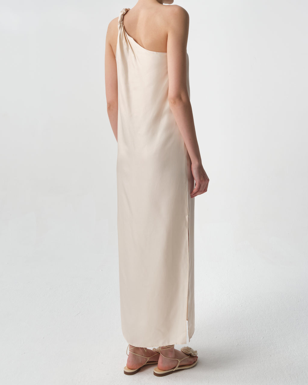 Adela Asymmetrical Silk Twill Dress
