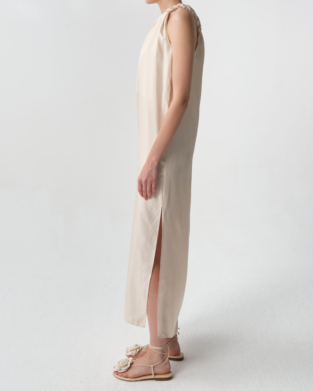 Adela Asymmetrical Silk Twill Dress