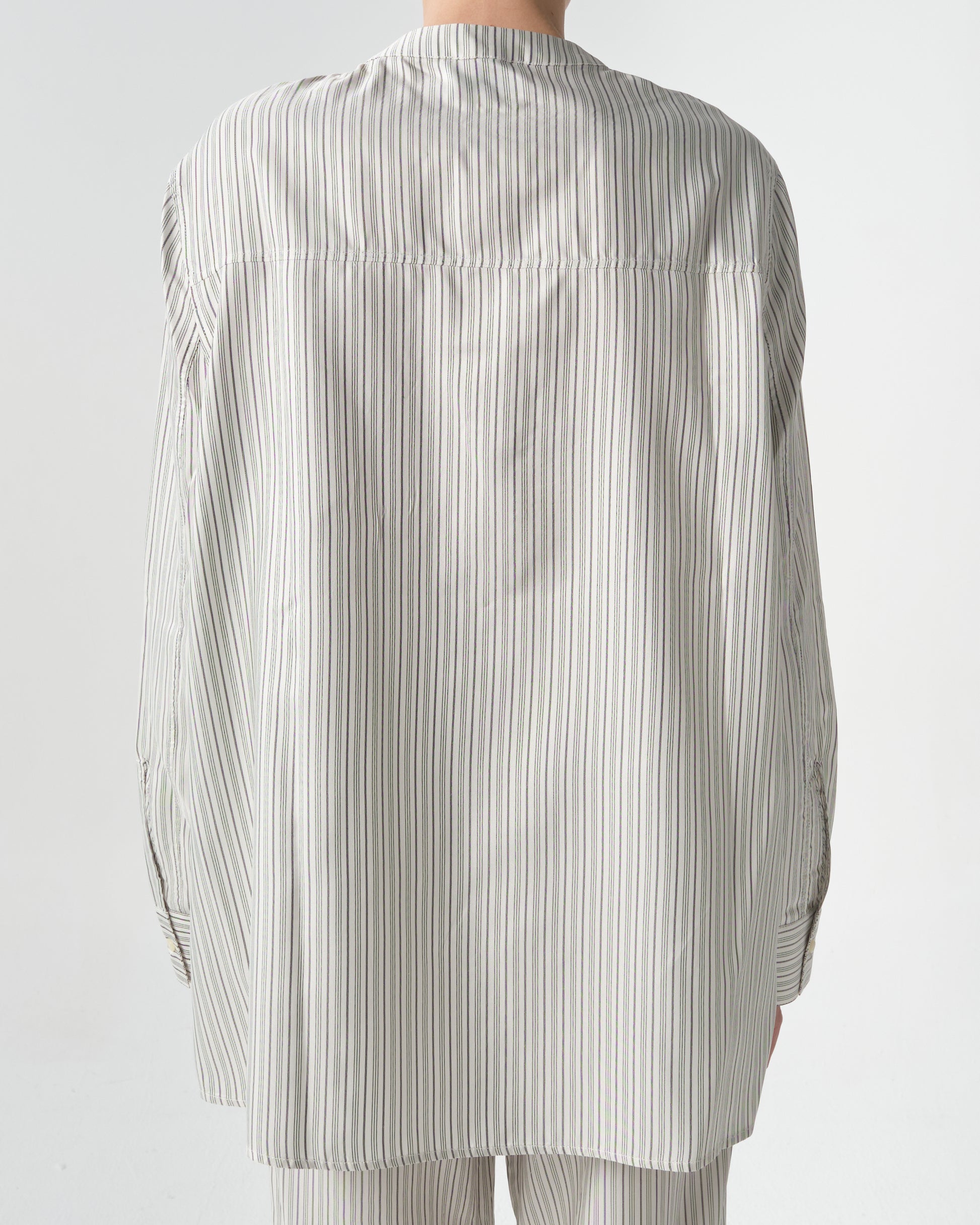 Isor Striped Silk-Twill Top