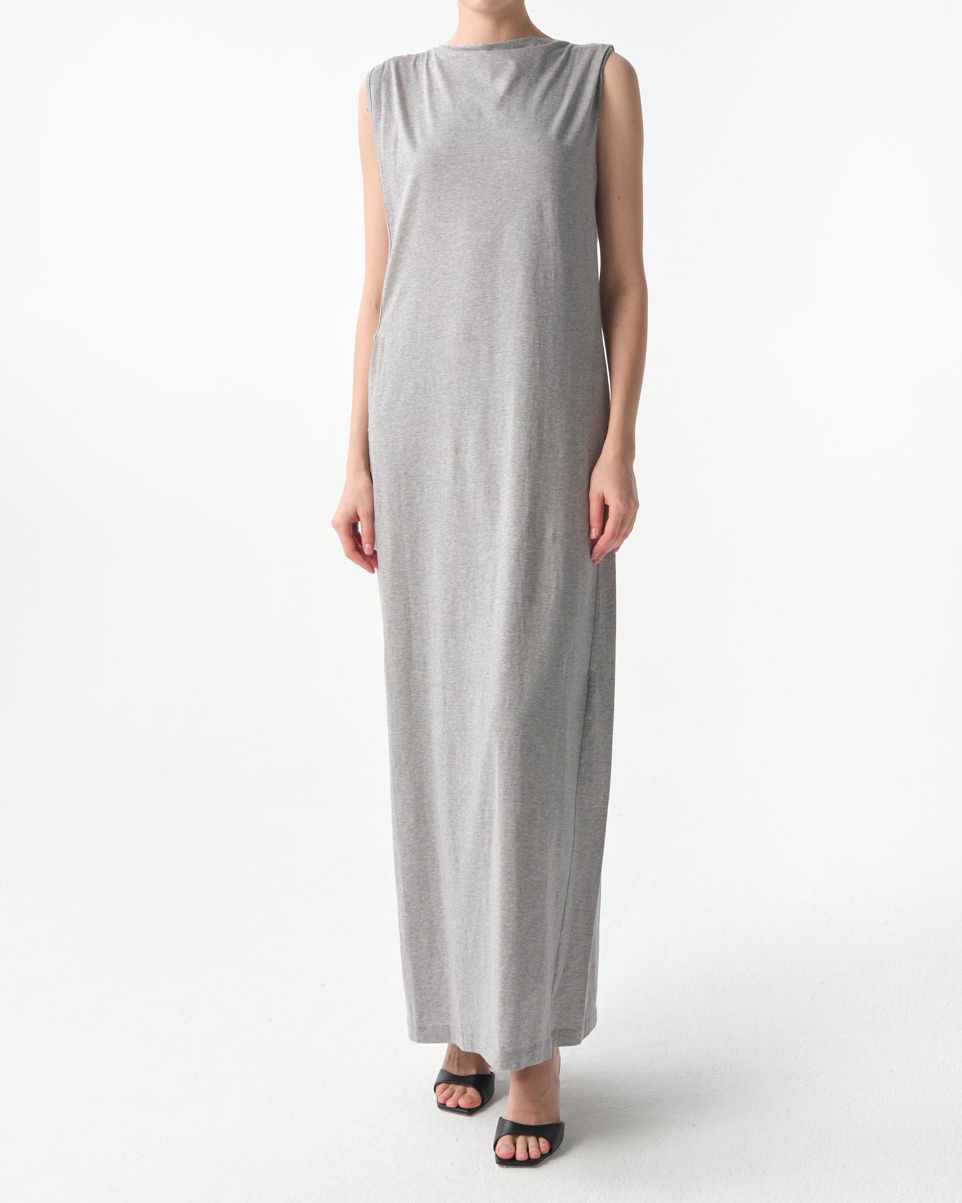Grey Cut-Out Column Maxi Dress