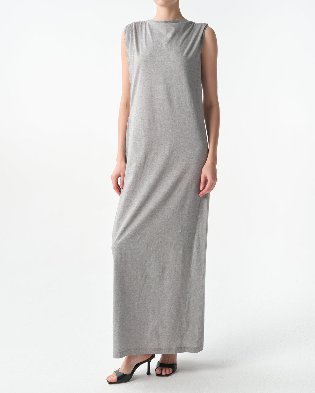 Grey Cut-Out Column Maxi Dress