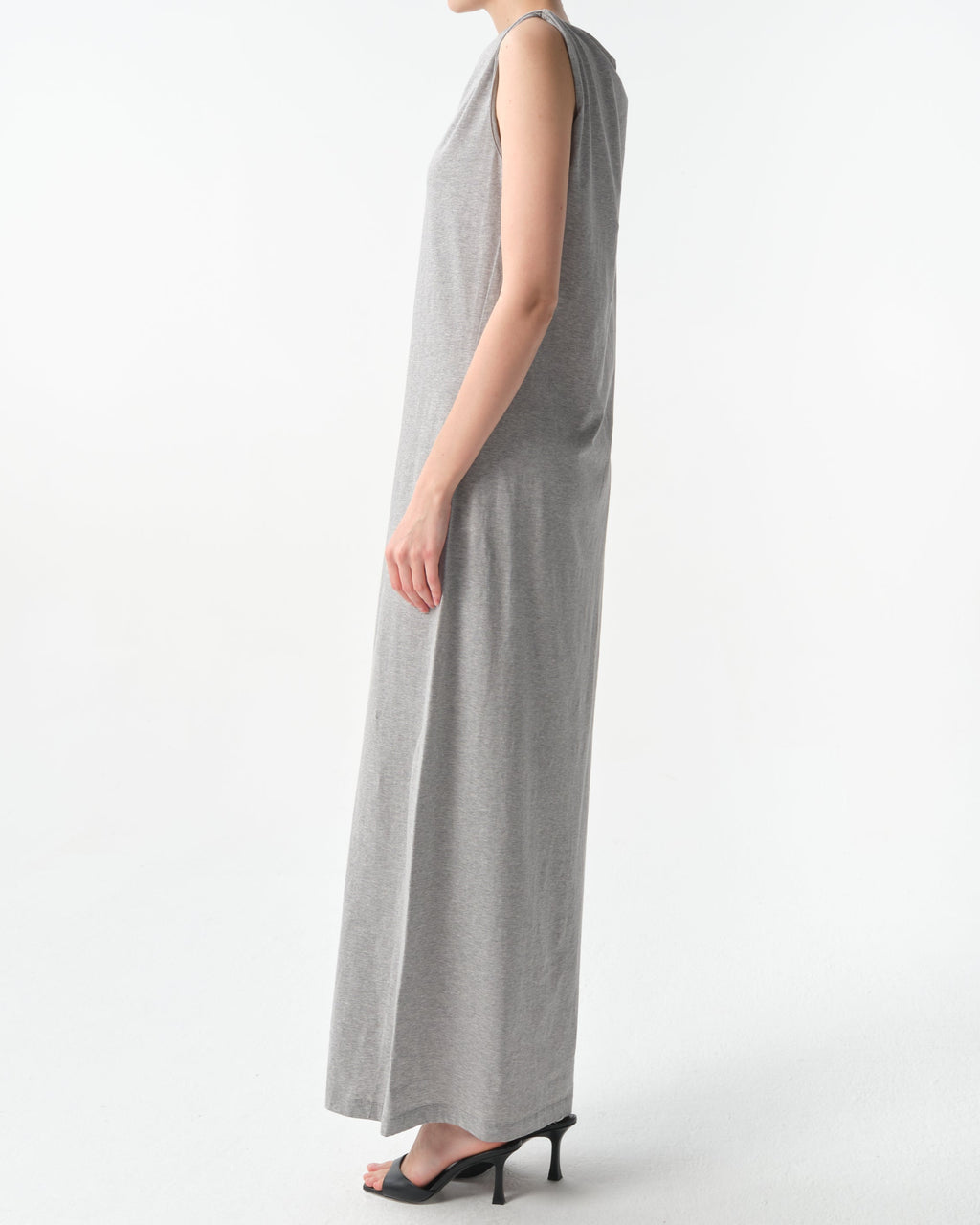Grey Cut-Out Column Maxi Dress